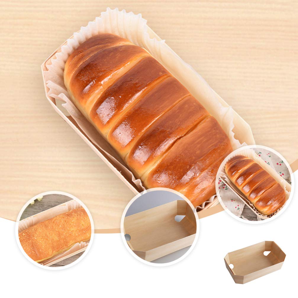10Pcs Wooden Bread Pans Set - Reusable Bread Storage Containers, Snack & Dessert Trays, Kitchen Tools for Baking, Serving, and Lunch Plates | Perfect for Home, Bakery, and Party Appetizers