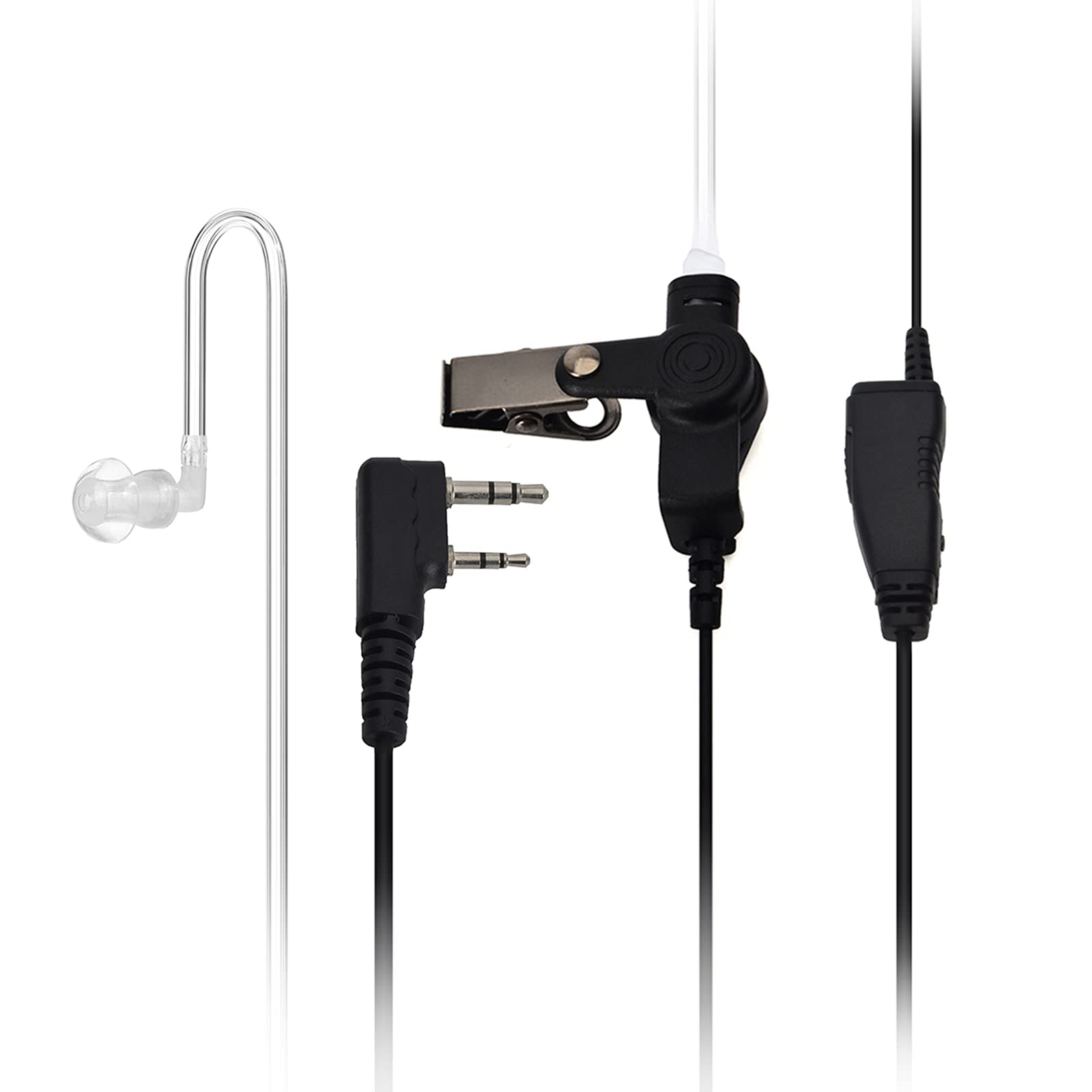 TWAYRDIO RT22 Covert Headset with Microphone - Acoustic Tube Earpiece for Baofeng UV-5R, BF-888S, Kenwood, Retevis RT27 & H777 Two-Way Radios - Ideal for Security, Surveillance & Tactical Operations