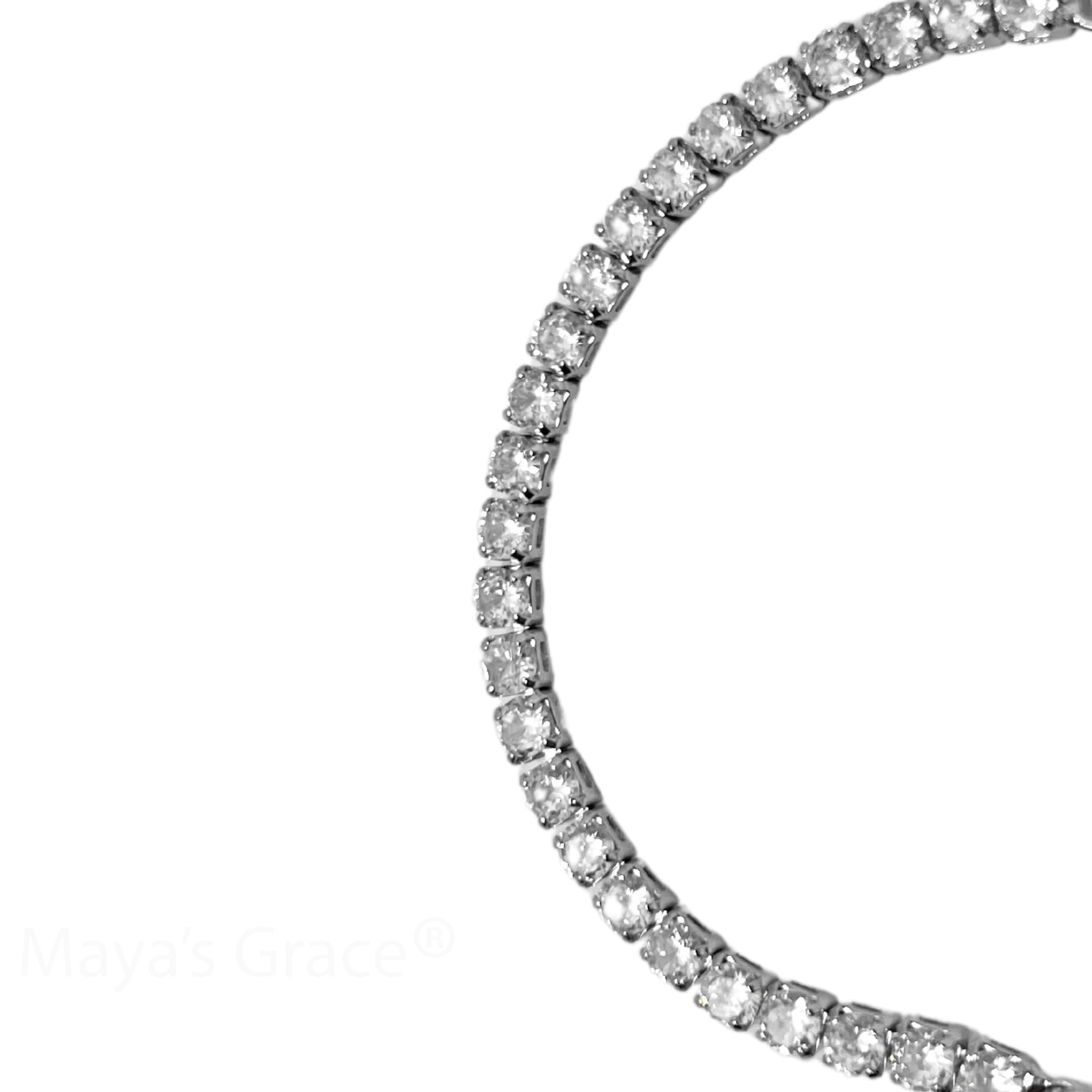 Maya's Grace Adjustable Diamond Tennis Bracelet for Women - 14K Gold, Sterling Silver & Rose Gold Plated Elegant Jewelry Gift for Anniversary, Birthday & Special Occasions