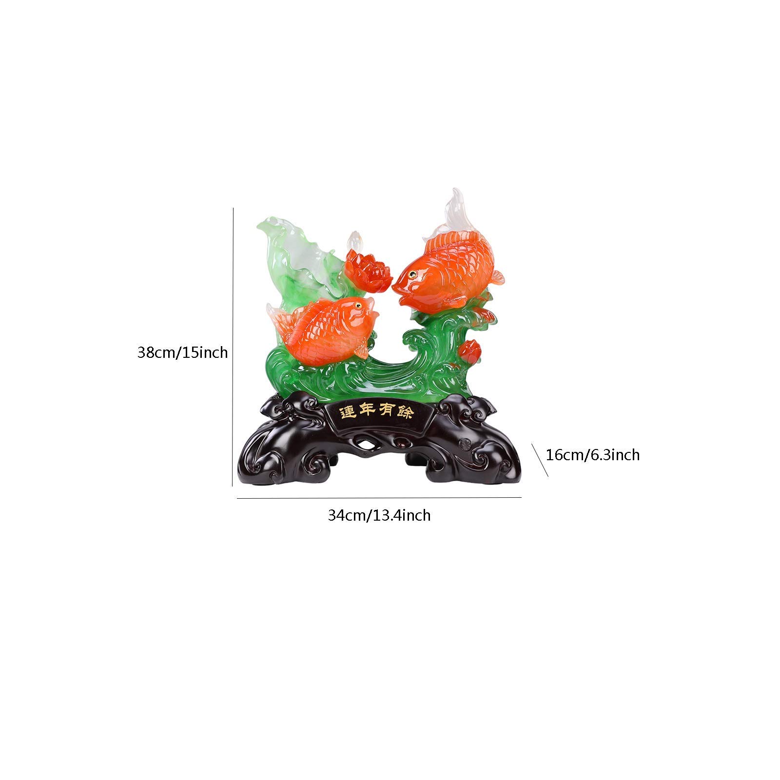 Feng Shui Wealth Carp Statue - Lucky Ornament for Home & Office Decor, Creative Tabletop Decoration, Good Fortune Gift for Housewarming & Business