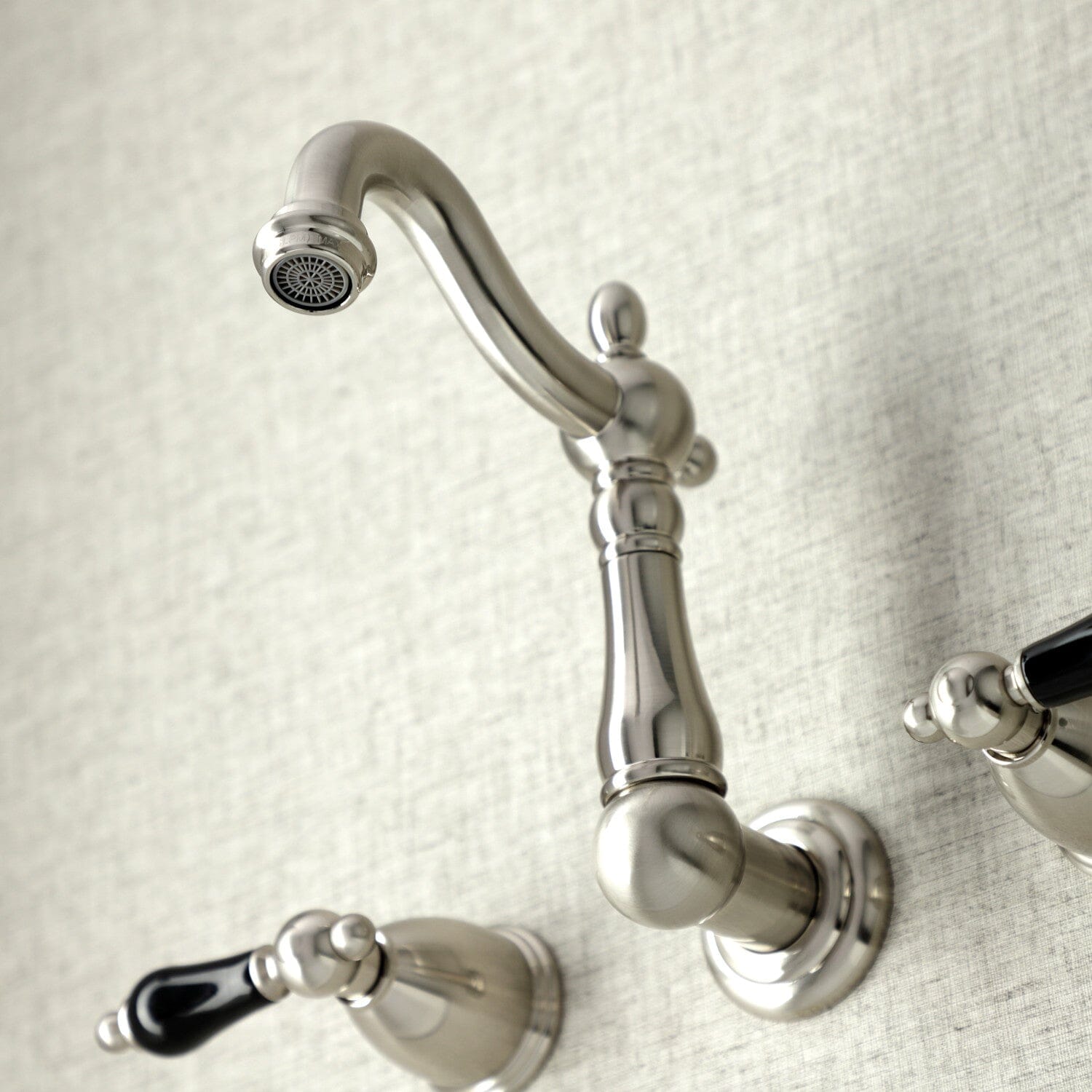 Duchess Double Handle 3 Hole Wall Mount Bathroom Faucet - Modern Waterfall Spout Design for Bathroom Sink - Perfect for Powder Rooms, Guest Baths & Spa Retreats