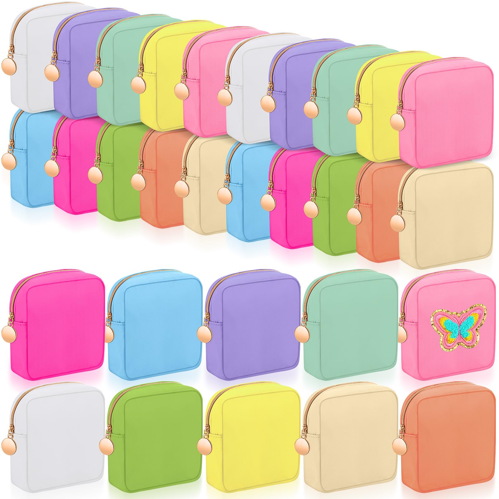 50 Pack Nylon Cosmetic Bags with Zipper - Small Travel Makeup Pouches for Women - Perfect for Organizing Toiletries, Jewelry & Travel Essentials - Bulk Mini Makeup Bag Set for Home, Gym & Vacation