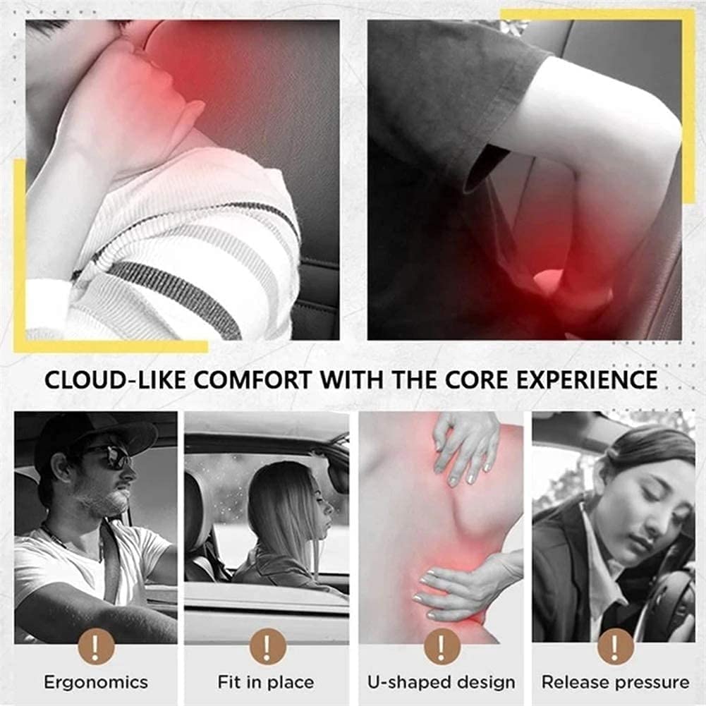Premium Car Seat Headrest Neck Pillow - 100% Memory Foam Neck Support Cushion with Breathable Cover (2-Pack, Black) | Comfort for Long Drives, Travel & Office Use