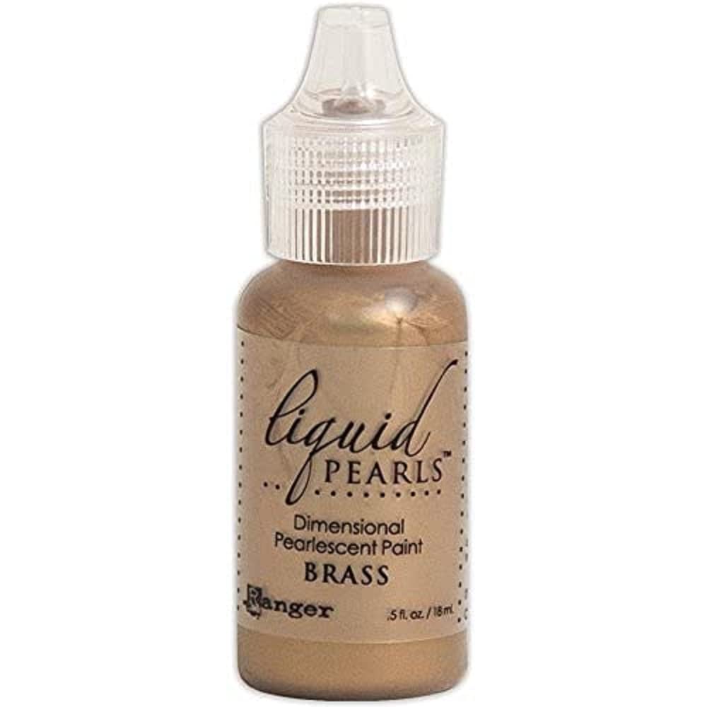 Ranger Liquid Pearls Glue - 0.5 oz Brass Metallic Craft Adhesive for Scrapbooking, Card Making & DIY Jewelry - Perfect for Paper Crafts, Embellishments & Mixed Media Projects