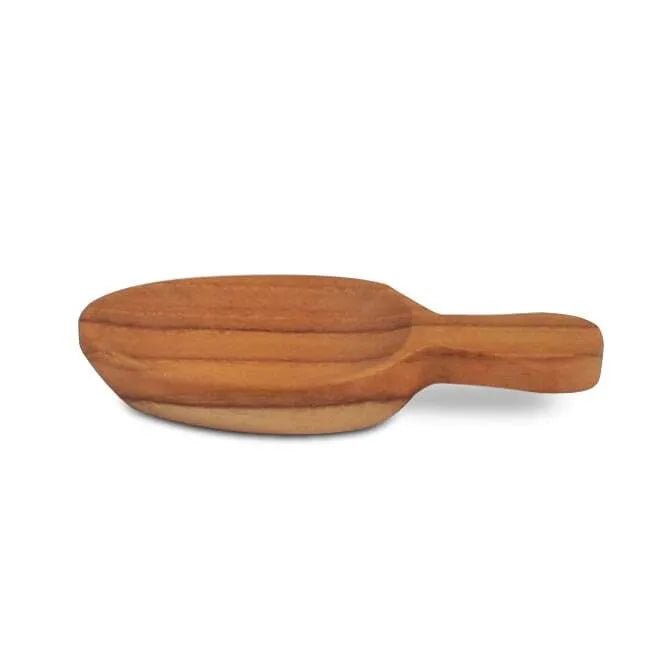Premium Mini Teak Scoop Set of 4 - Natural Wooden Ice Cream & Coffee Measuring Scoops for Kitchen, Baking & Dessert Serving