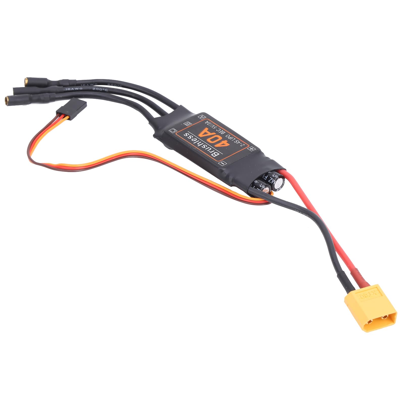 FOSA 40A Brushless ESC Speed Controller with 5V 3A BEC & XT60 Connector - High Performance RC Drone Airplane Accessory for Racing, FPV and DIY Projects