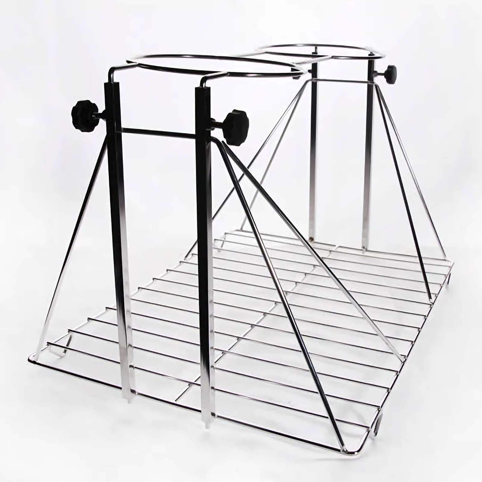 304 Stainless Steel 2-Hole Separating Funnel Stand Holder for 5000ml Separatory Funnel - Adjustable Height Lab Equipment for Chemistry Experiments & Essential Oil Extraction