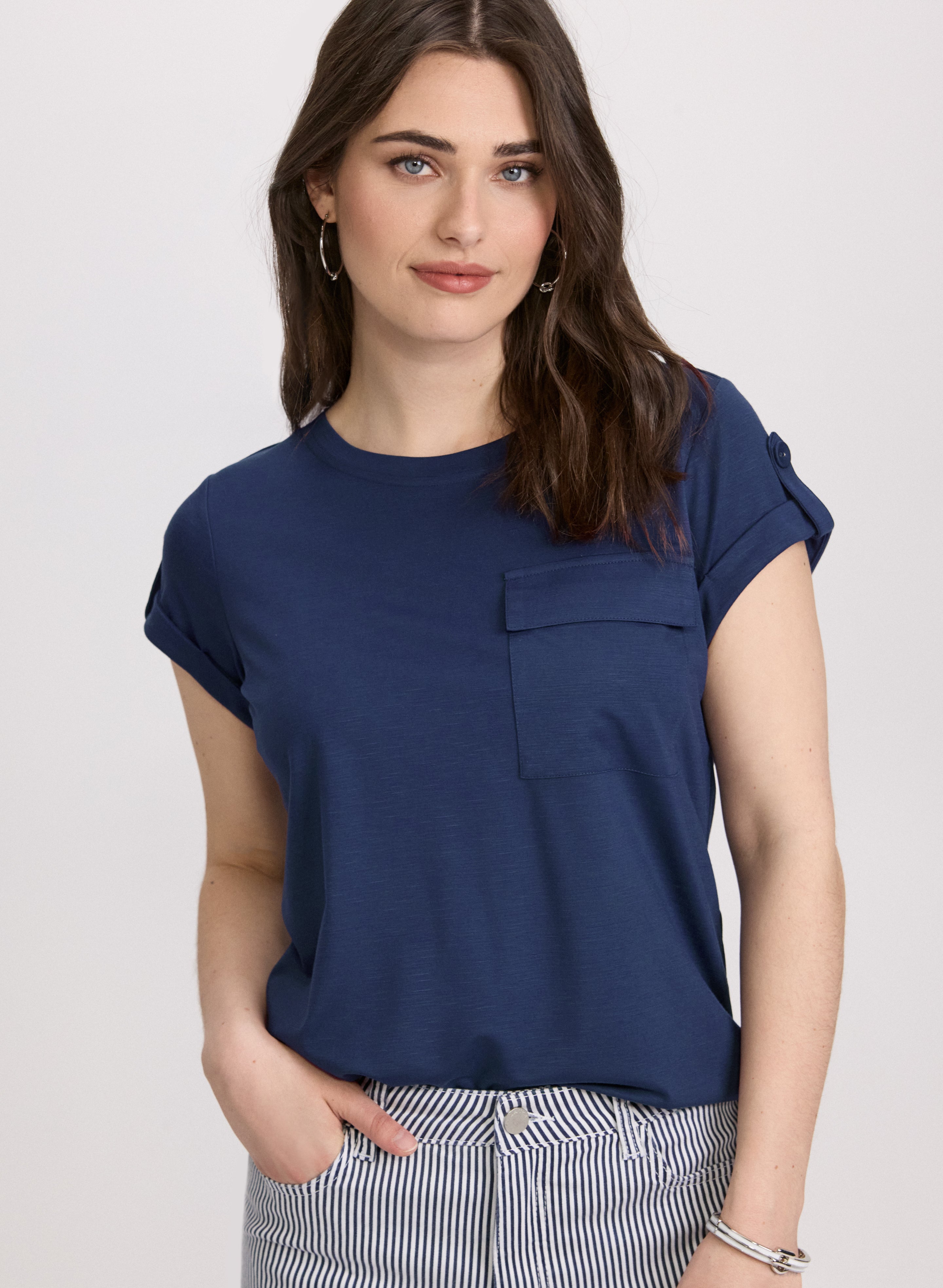 Cuffed Sleeve T-Shirt for Men & Women | Comfortable Casual Short Sleeve Tee | Perfect for Everyday Wear, Outings & Street Style Fashion