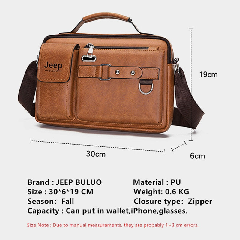 Men's PU Leather Shoulder Bag - Stylish Crossbody Messenger Bag for Work, Travel & Daily Use