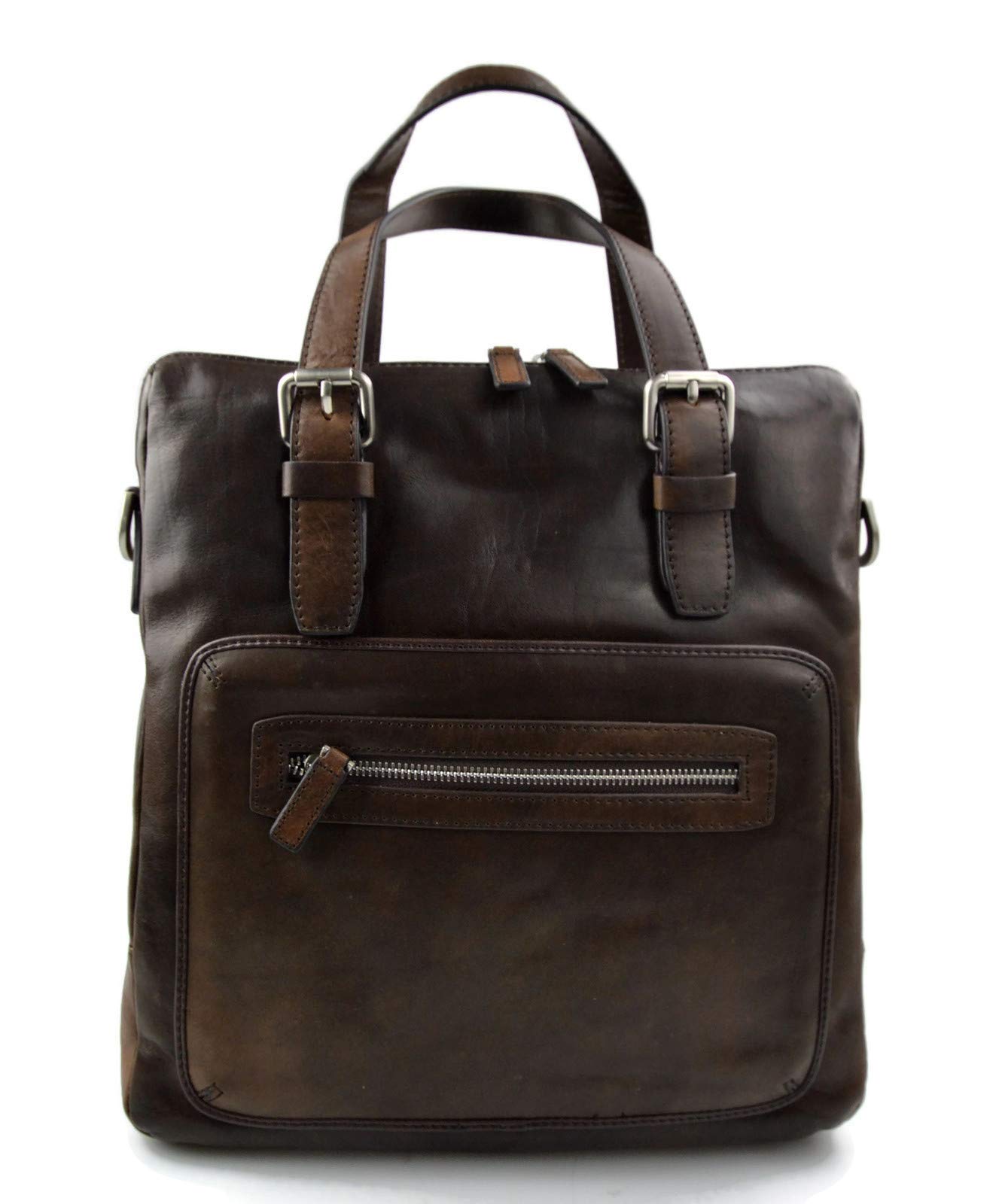 Italian Leather Messenger Bag for Men & Women - Professional Crossbody Laptop Briefcase for iPad, Notebook - Perfect for Office, Travel & Business Use