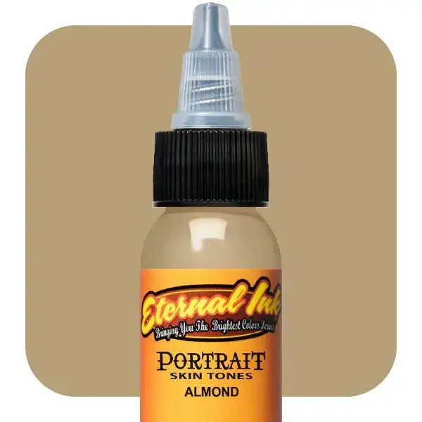 Premium Almond Eternal Ink - 1 oz Bottle for Tattoo Artists & Permanent Makeup | Long-Lasting, Vibrant Pigment for Professional Use