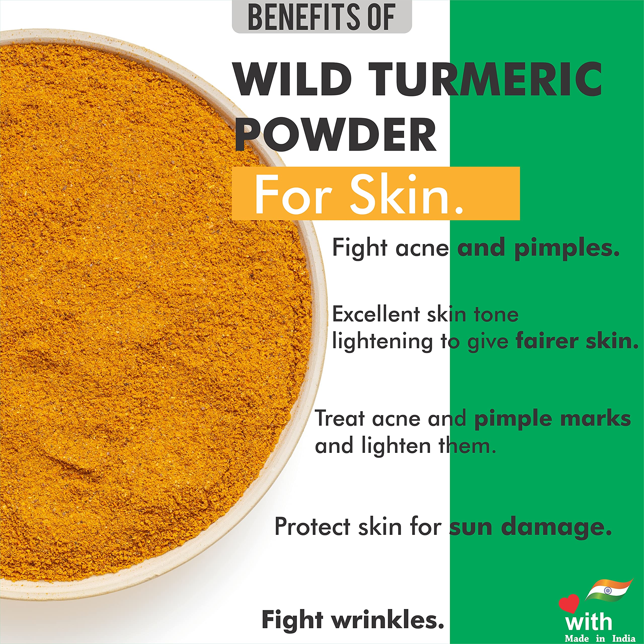 100% Pure & Natural Forest Ocean Wild Turmeric (Kasthuri Manjal) Powder - 100g | Skin Brightening, Whitening & Glow Enhancement | For Face Masks, DIY Beauty & Ayurvedic Skincare