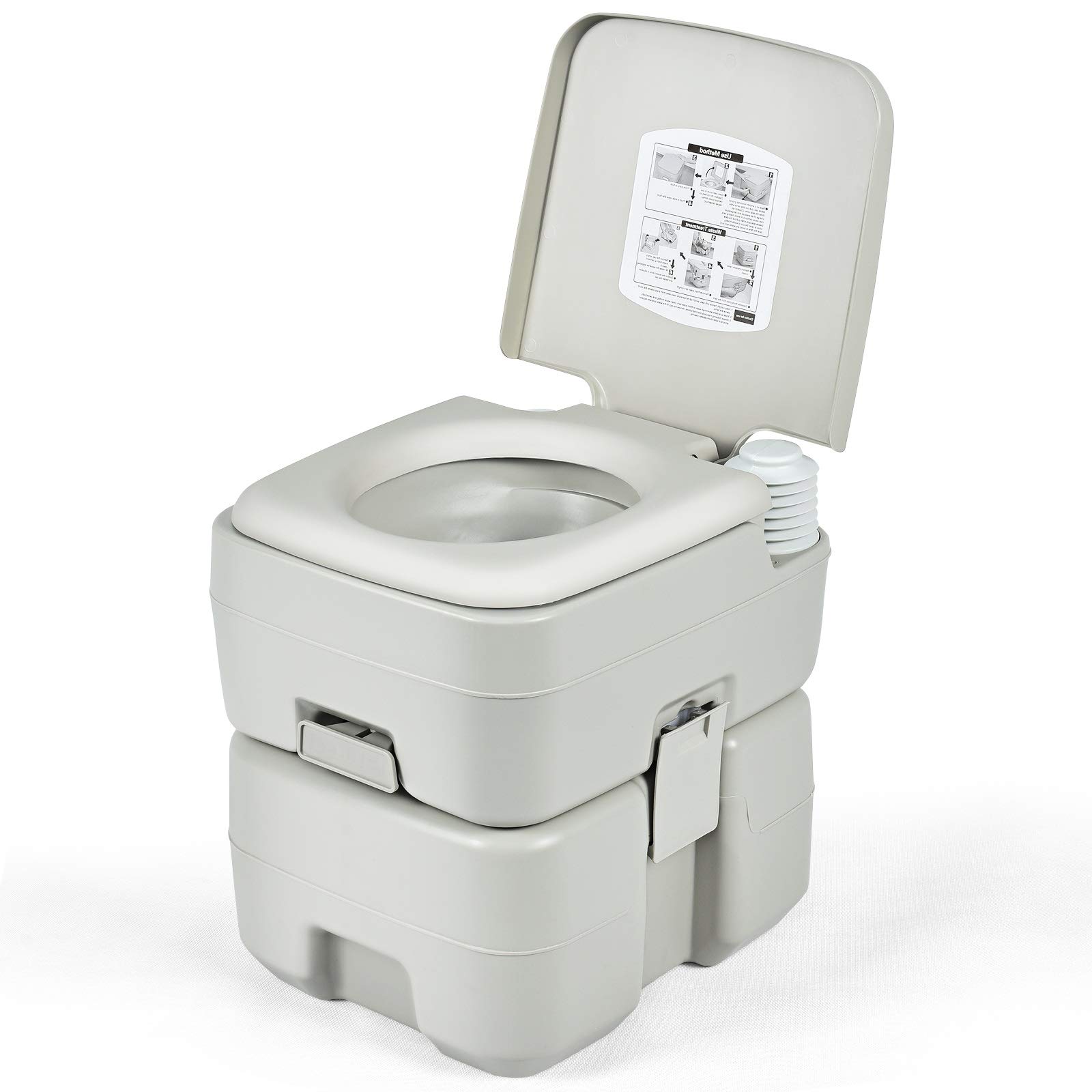 Safstar Portable Toilet for Camping & Travel - 5.3 Gallon Waste Tank with Level Indicator & Powerful Pump - Ideal for RV, Boat, Trailer & Outdoor Adventures - Perfect for Road Trips, Hiking & Emergency Preparedness