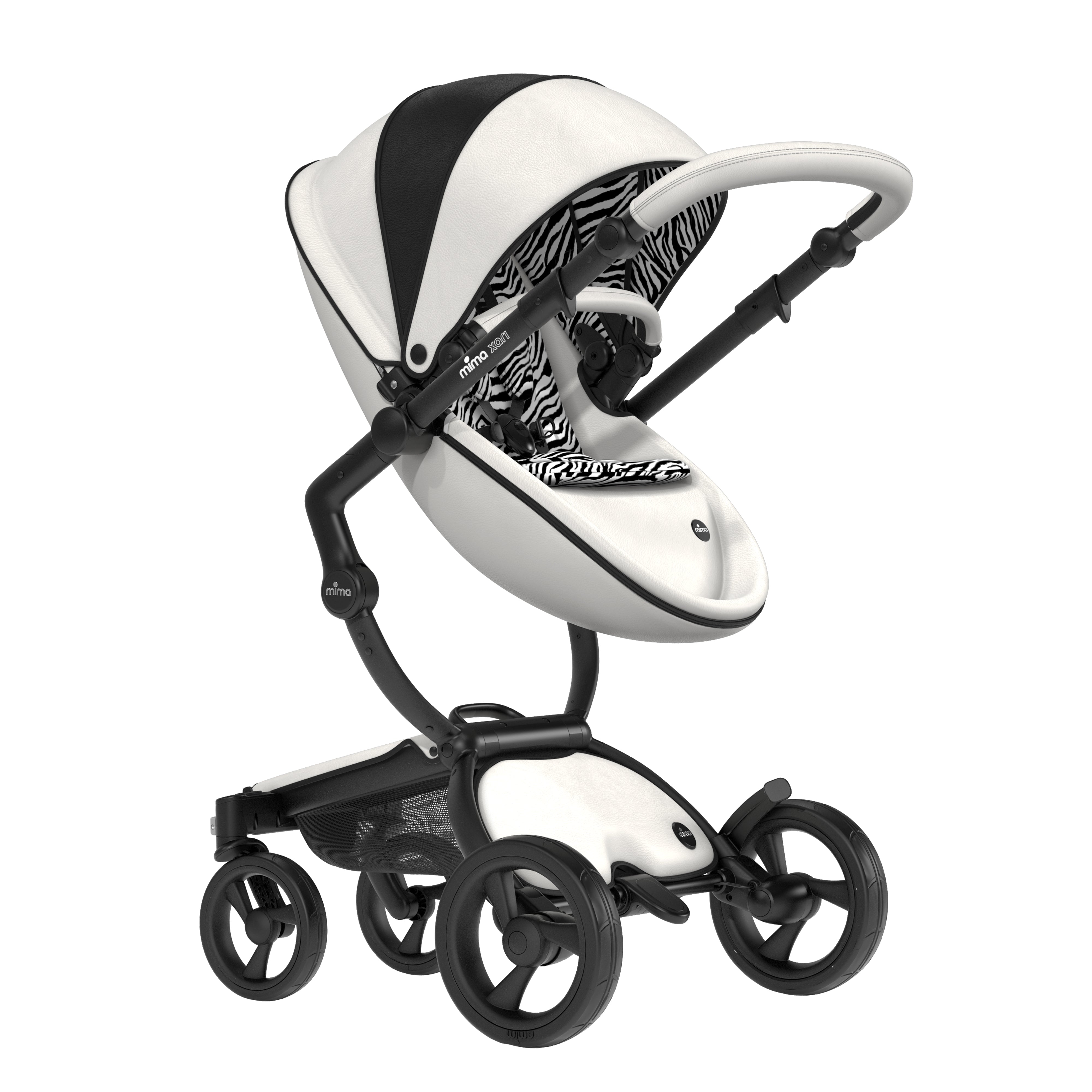 Mima Xari 4G Complete Stroller - Limited Edition New York Zebra Print | Lightweight Baby Stroller with Adjustable Seat | Perfect for City Walks, Shopping & Travel