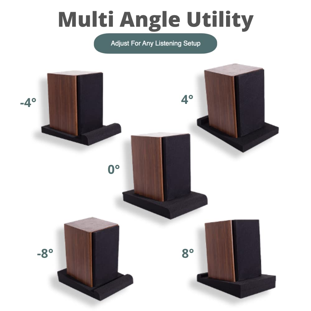 TRUE NORTH Studio Monitor Isolation Pads for 6.5-8 Inch Speakers - Premium Sound Dampening Foam Pads for Bookshelf & Studio Monitors - Enhance Audio Clarity & Reduce Vibrations for Home Studios & DJ Setups