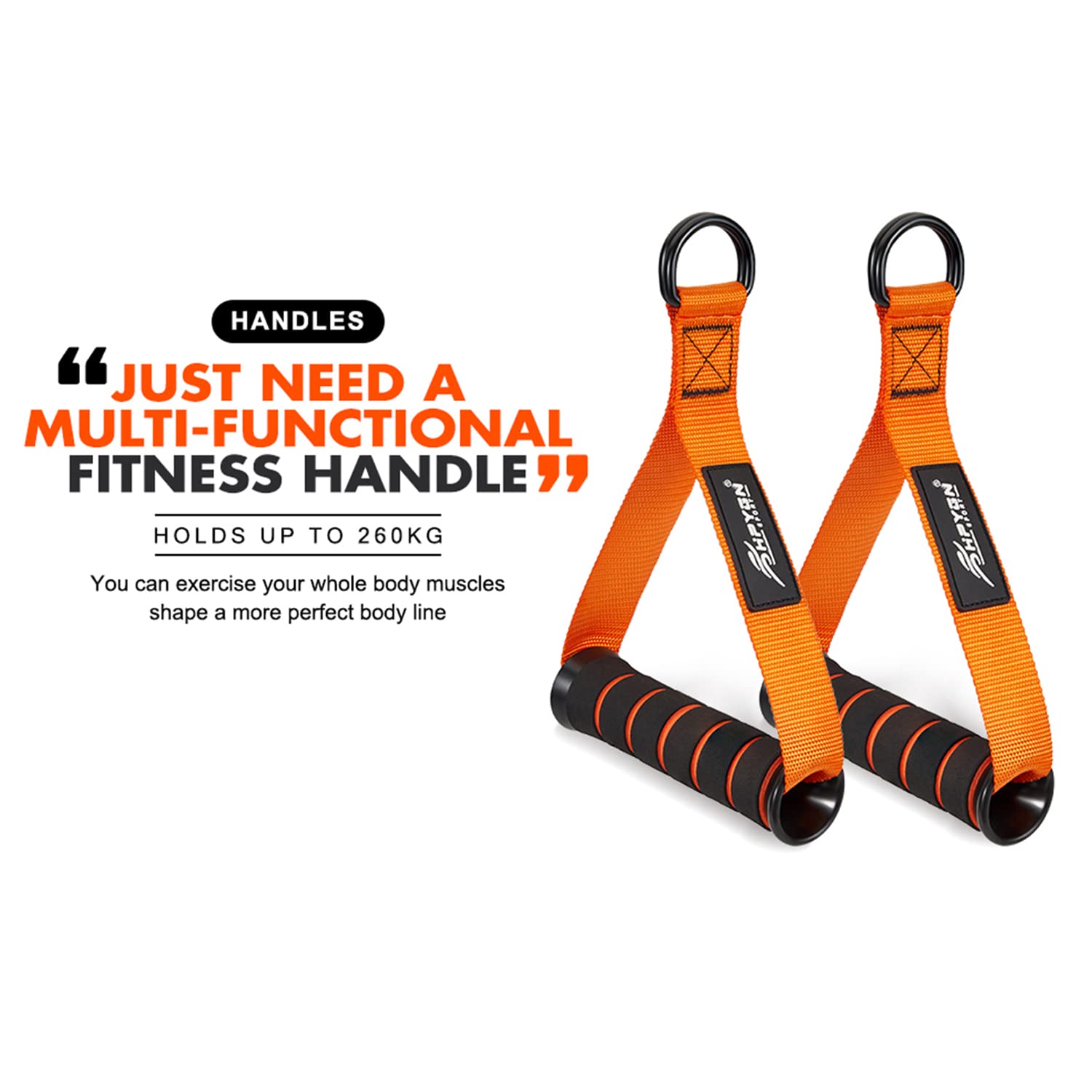 HPYGN Cable Machine Handles - Heavy Duty Exercise Handles for Resistance Bands & Cable Training | Compatible with Pulley Systems & Home Gym Equipment | Perfect for Strength Training, CrossFit & Functional Workouts