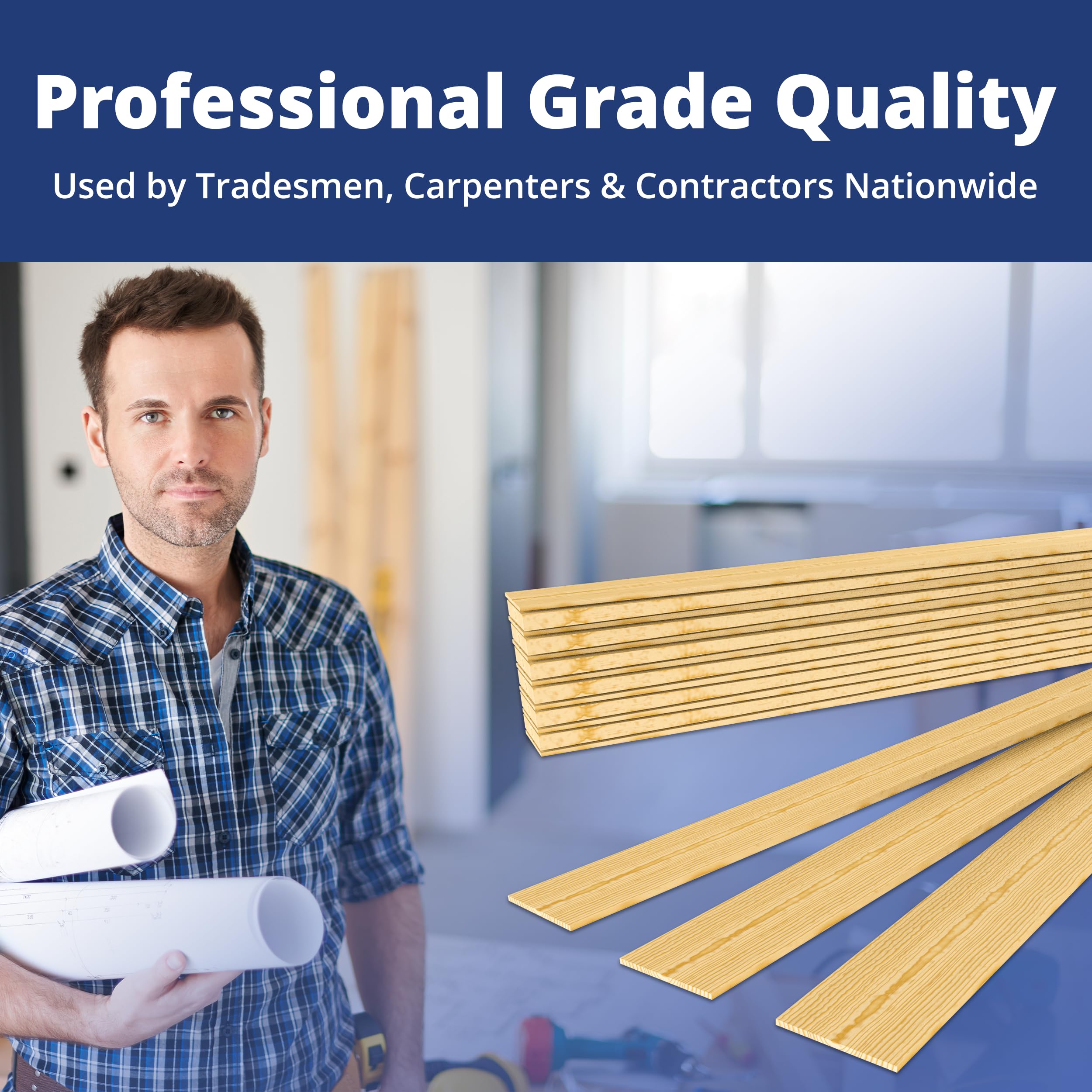 Pro Project’s 15in Extra Long Tapered Spruce & Fir Wood Shims (13 Pack) – Weather-Resistant for Door/Window/Cabinet Installation, Floor Leveling & DIY Remodeling – Perfect for Home Improvement & Construction Projects