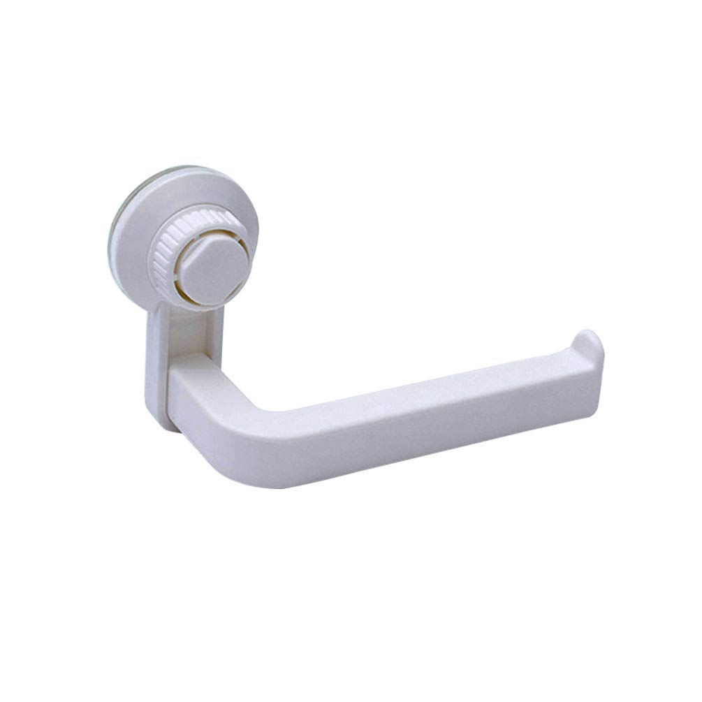 TOPBATHY 1-Pack Wall Mounted Suction Cup Toilet Paper Holder - Space-Saving Bathroom & Kitchen Paper Roll Organizer - White (Ideal for Small Spaces, RVs & Apartments)