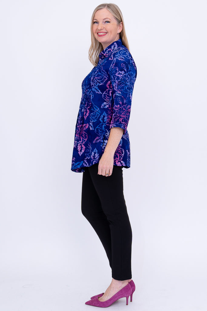 Cindy Women's 3/4 Sleeve Casual Blouse - Sunrise Print Floral Tops for Spring/Summer, Office Wear & Date Night Outfits