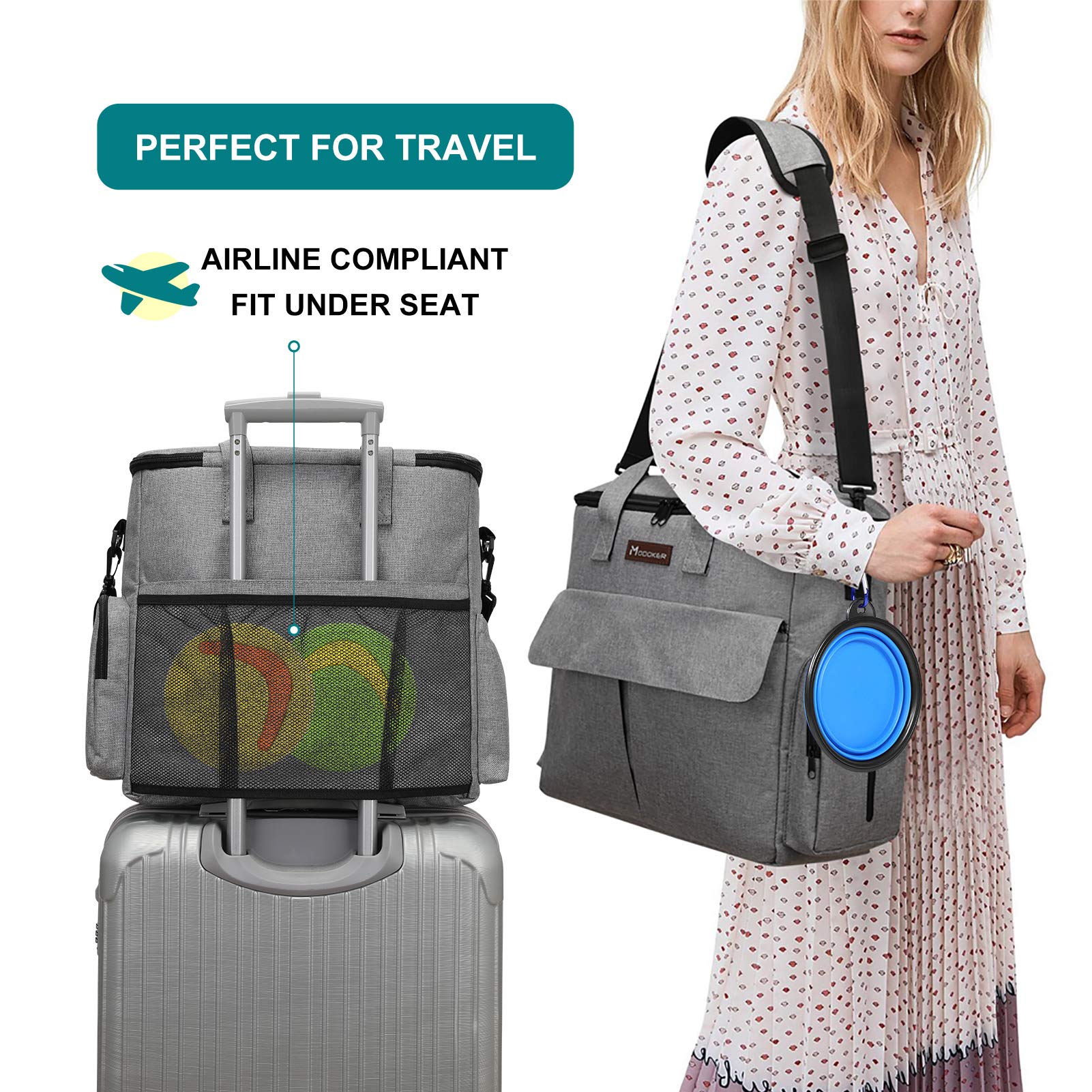 Modoker Pet Travel Bag - Airline Approved Dog & Cat Carrier with Multi-Function Pockets | Perfect for Weekend Trips, Vet Visits & Outdoor Adventures