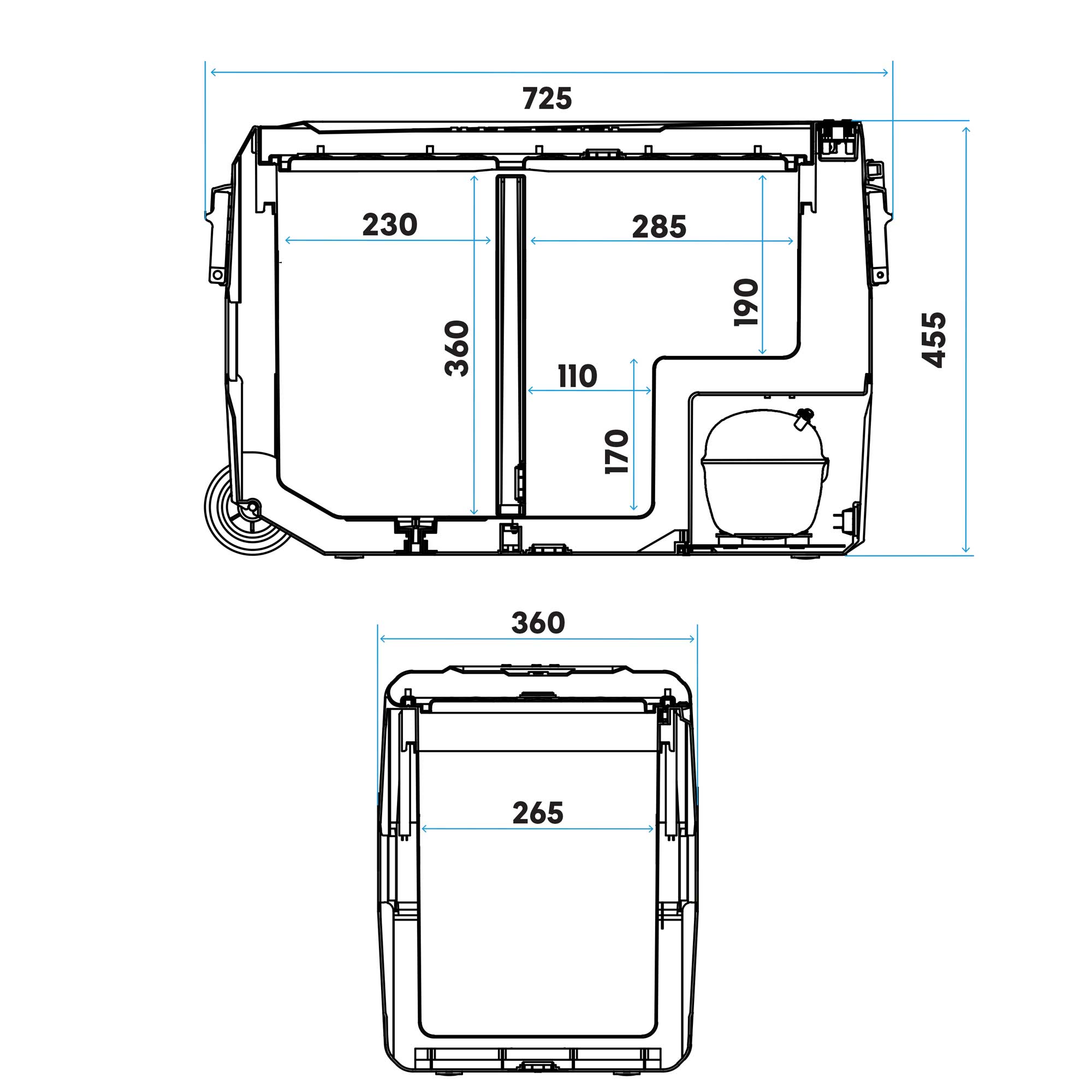 50L Portable Car Fridge Freezer - 12V/24V/230V Dual Zone Compressor Cooler for Road Trips, Camping & Outdoor Adventures | DL132 Model