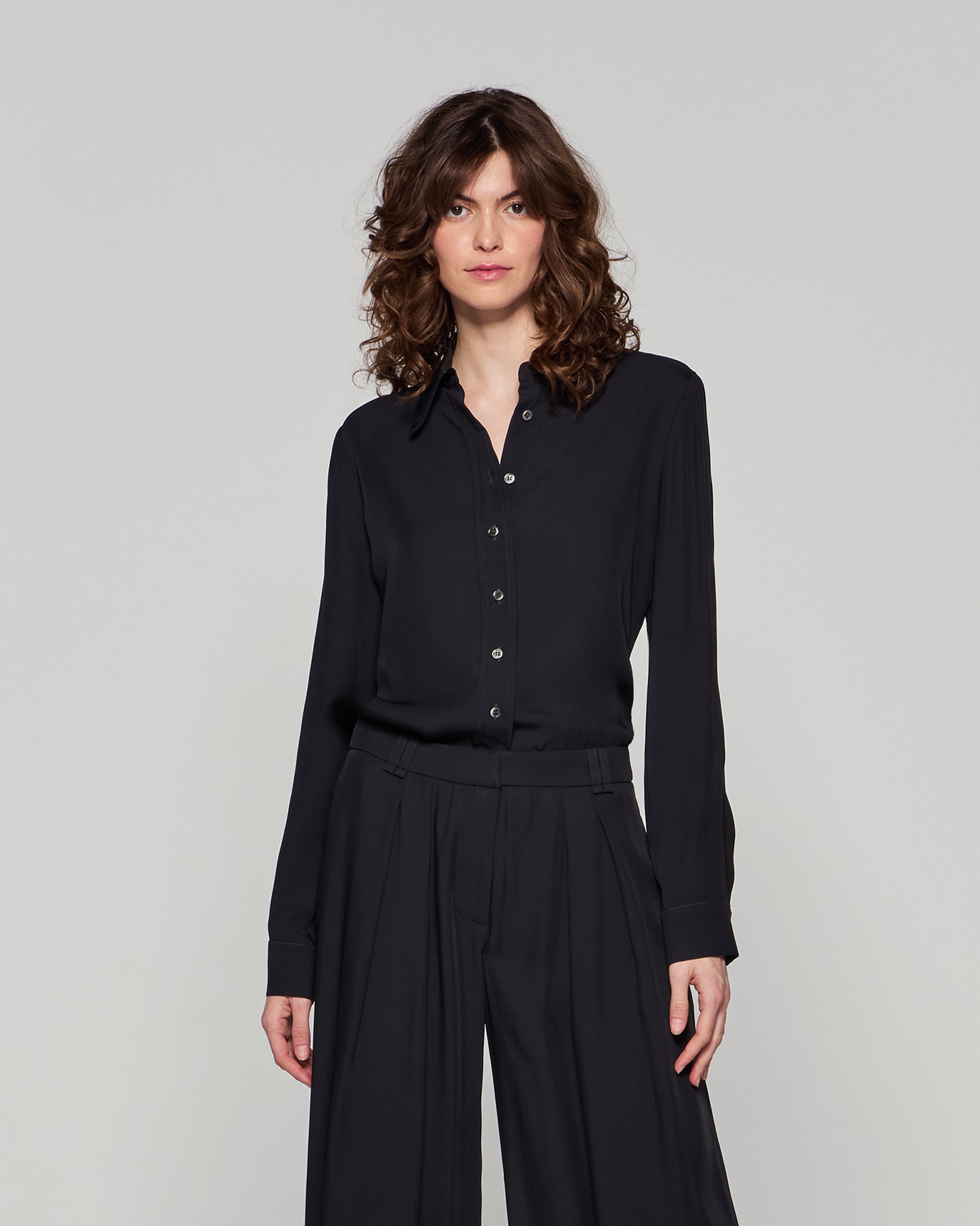 Serena Shirt for Women - Classic Black Button-Down Blouse | Perfect for Office Wear, Business Casual & Everyday Outfits