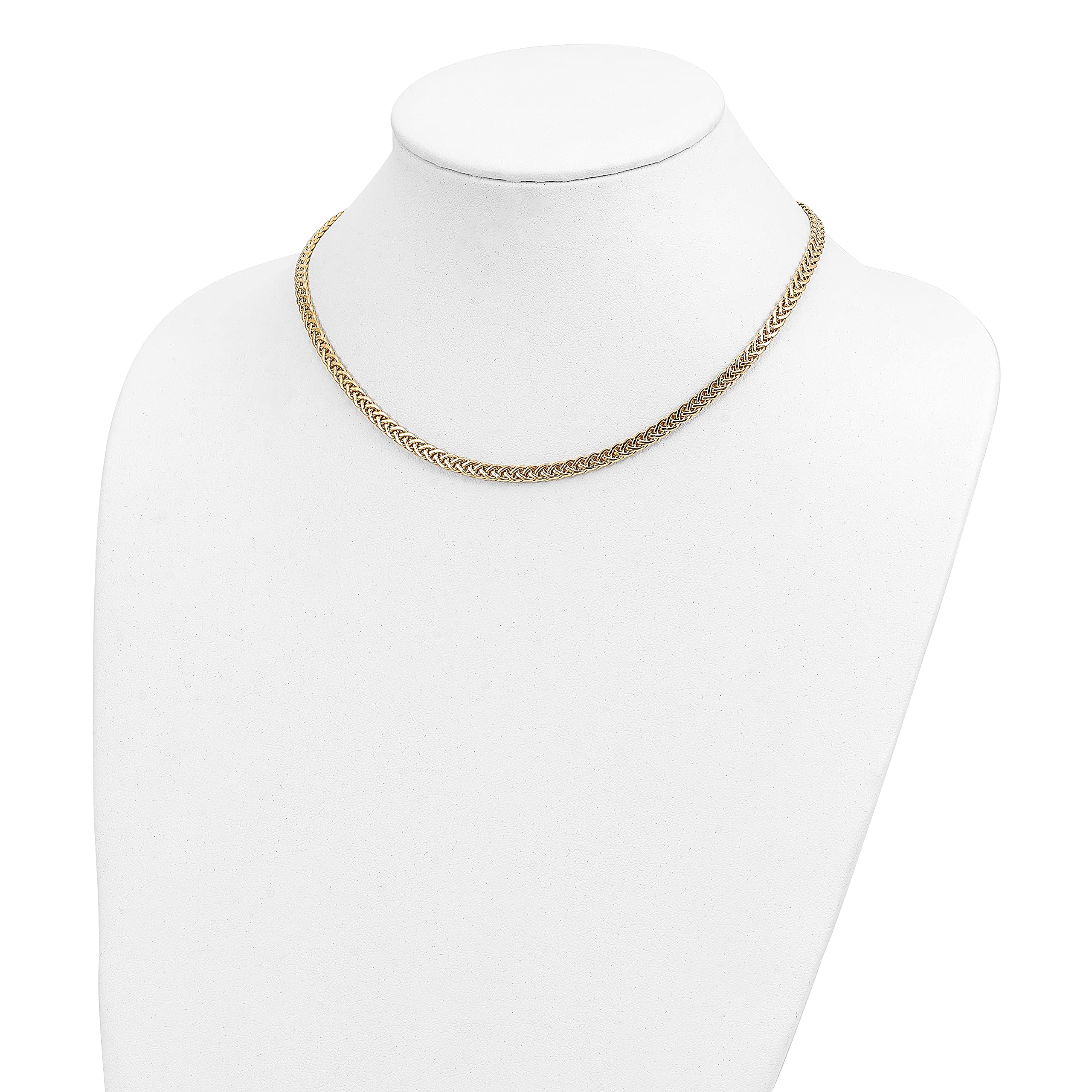 14k Yellow Gold Polished Fancy Link Necklace | Italian-Made Chain for Women | Elegant Bracelet & Anklet Alternative | 17 Inch Length | Perfect for Weddings, Date Nights & Special Occasions