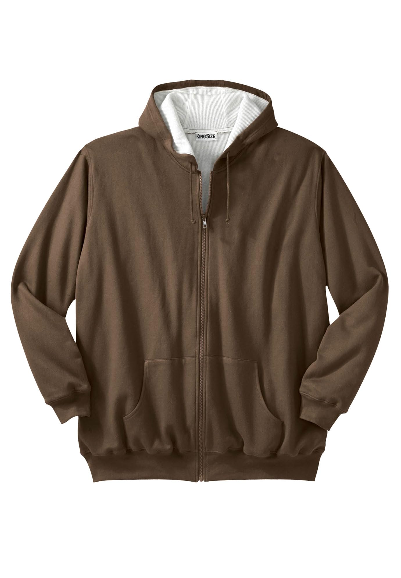 Boulder Creek by KingSize Men's Big & Tall Full-Zip Thermal Hoodie - Warm Fleece Lined Winter Jacket for Outdoor Activities & Casual Wear
