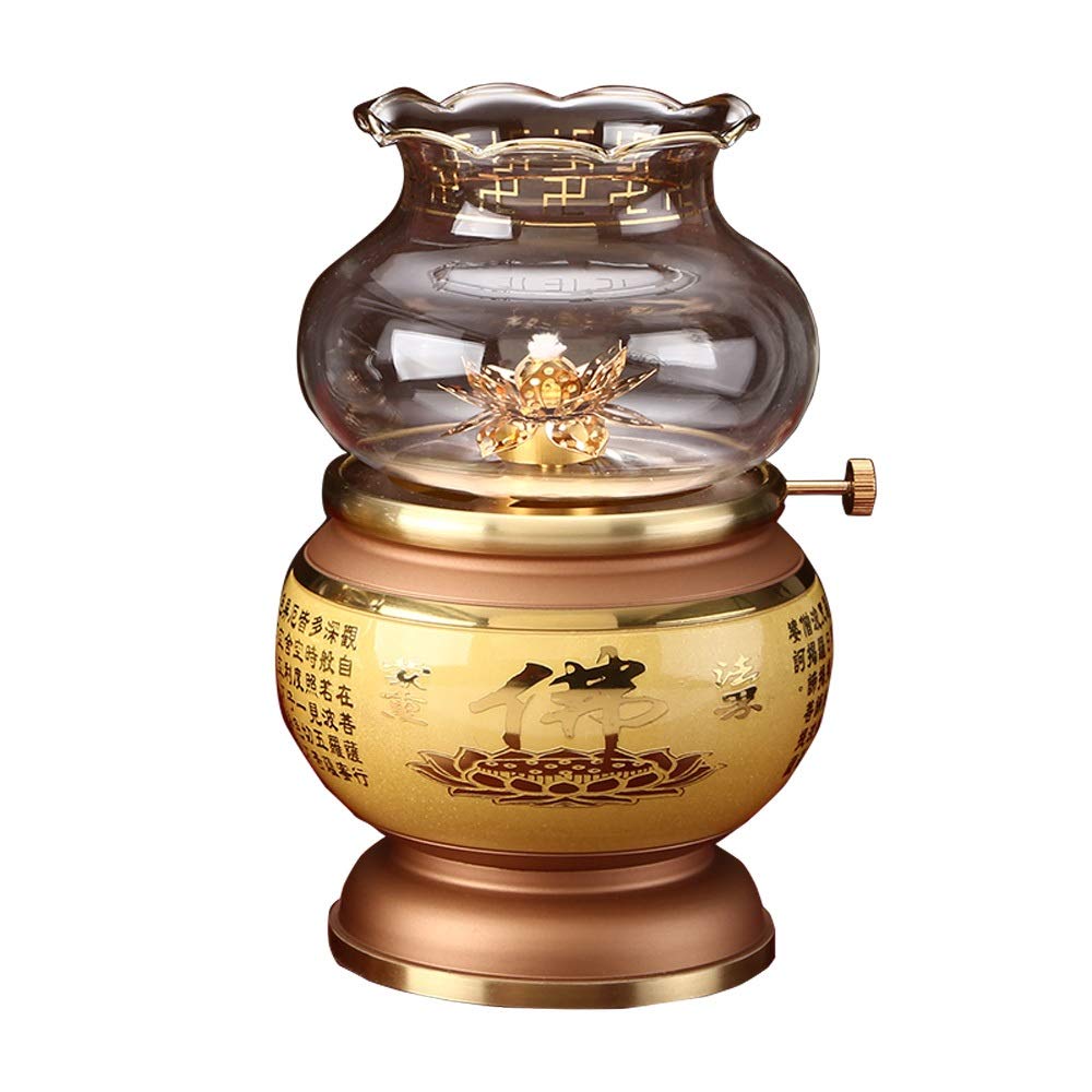 LLNN Lotus Buddha Front Lamp - Pure Copper Indoor Oil Lamp Holder for Home & Meditation | Attracts Wealth & Good Luck | Perfect for Yoga Studios, Altars & Spiritual Spaces (Small Size)