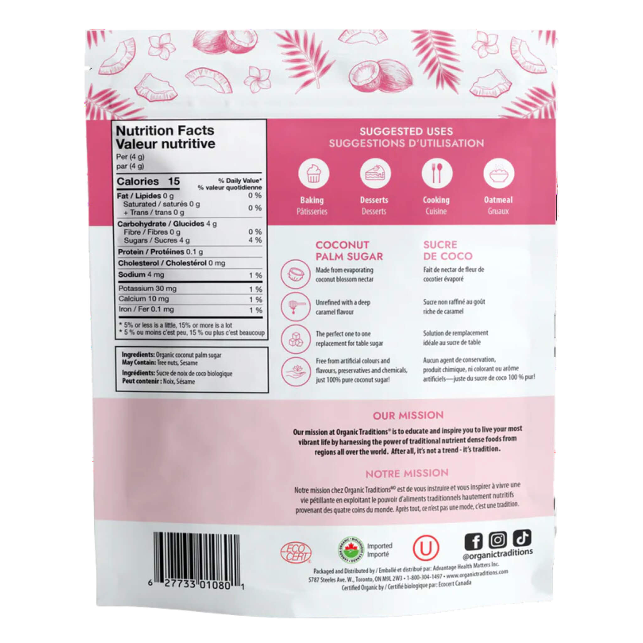 Organic Coconut Palm Sugar - Natural Sweetener for Baking, Coffee & Tea | Vegan, Gluten-Free, Non-GMO | Perfect for Desserts, Smoothies & Healthy Recipes