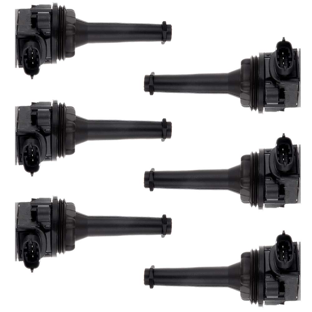 6-Pack Ignition Coil Set Compatible with Volvo C70/S60/S70/S80/V70/XC70/XC90 (1999-2009) - Direct Replacement for OE UF341 5C1320 - Perfect for Engine Performance & Tune-Up Maintenance