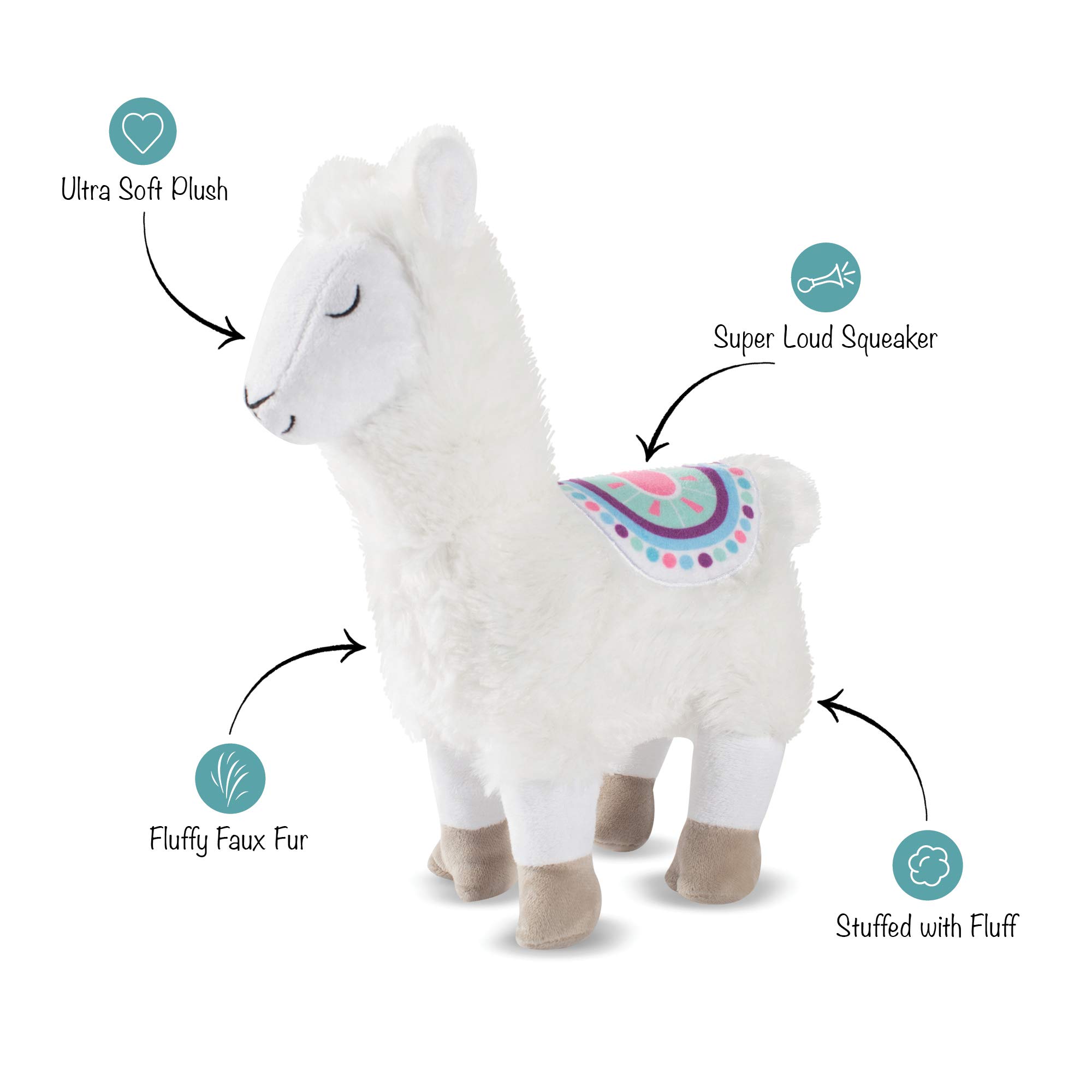 FRINGE STUDIO No Drama Llama Dog Toy - Durable Chew Toy for Small & Medium Dogs - Perfect for Playtime, Training & Cuddling