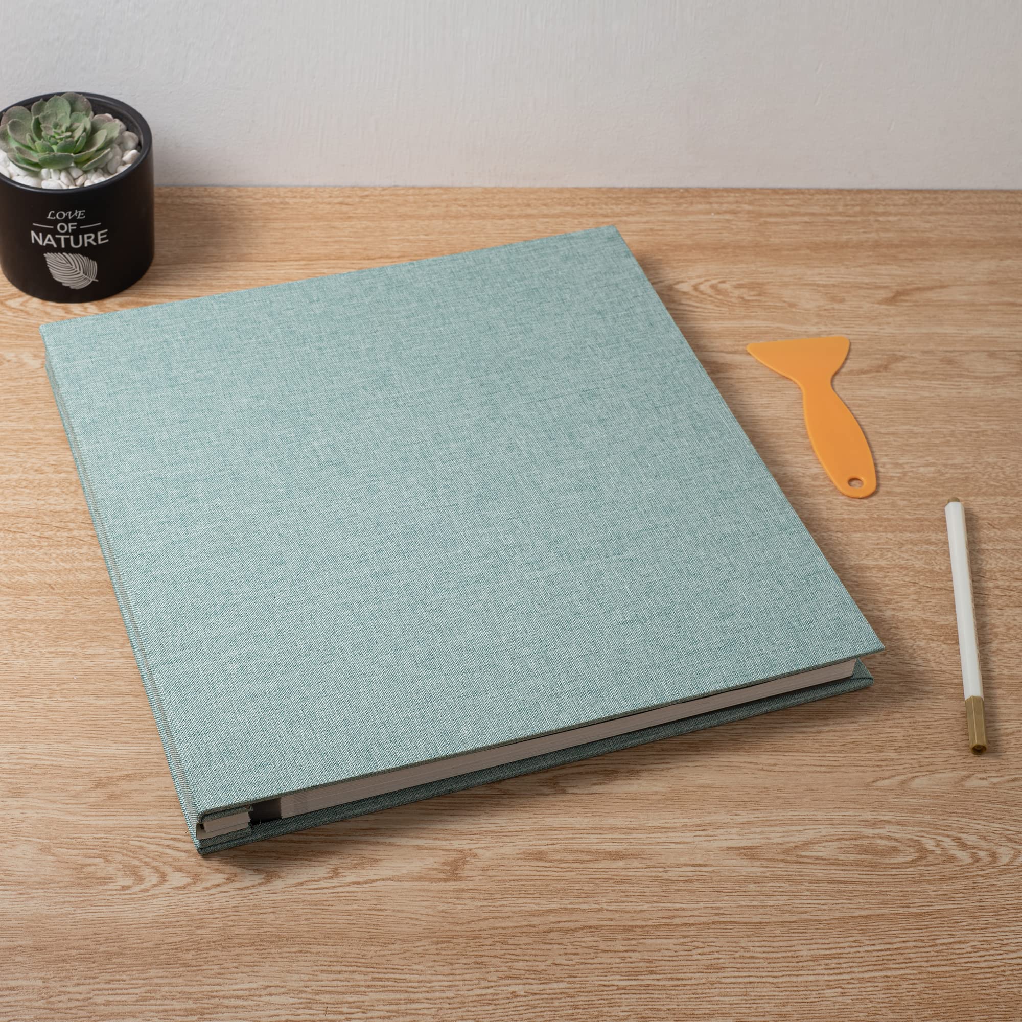 Premium Self-Adhesive Scrapbook Album - Holds 4×6 & 8×10 Photos, 60 Magnetic Pages with Linen Cover - Perfect for DIY Wedding Albums, Family Memories & Photo Gifts (Includes Metal Pen & Plastic Board) - Great for Anniversary Presents, Baby Shower Keepsakes & Home Decor