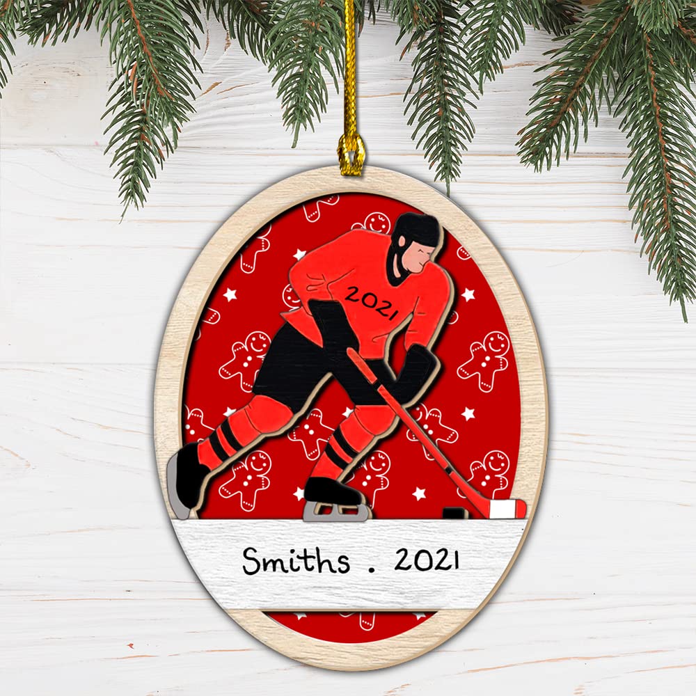 Custom 3D Wood Hockey Christmas Ornaments - Personalized Sports Decor for Tree, Gift & Holiday Collection (10-Pack) | Perfect for NHL Fans, Team Spirit & Festive Home Decor