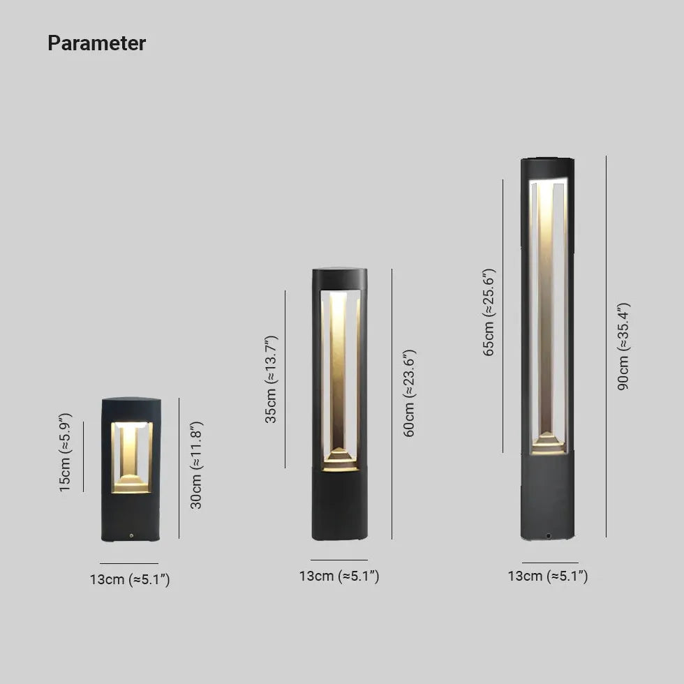 Triangular Black LED Outdoor Bollard Lights - Waterproof Garden Pathway Lighting for Patio, Driveway, and Landscape Decoration