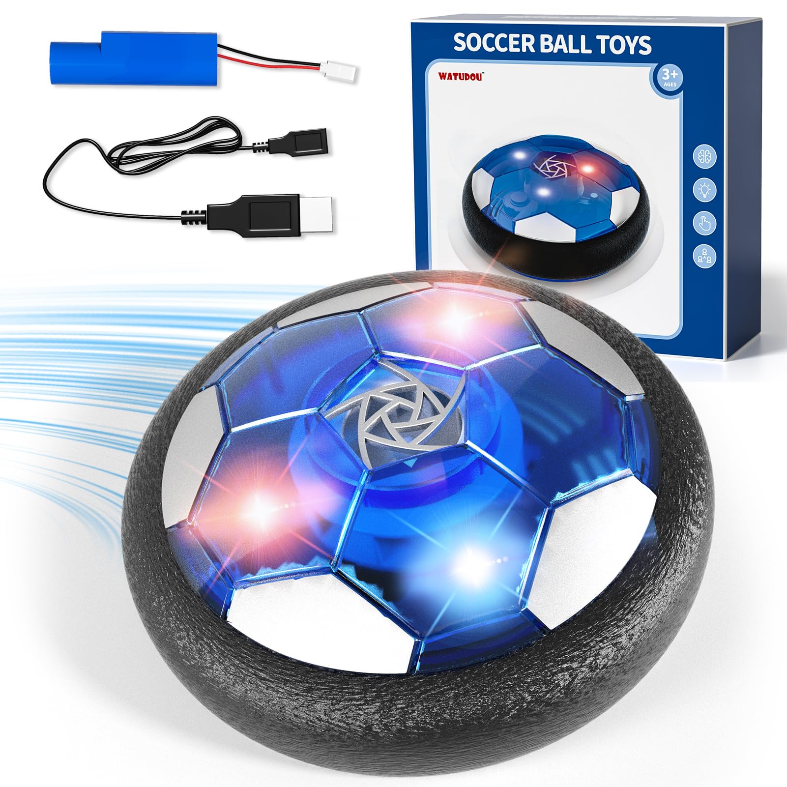 Hover Soccer Ball Toys for Kids - Indoor & Outdoor Floating Football Game for Boys & Girls Ages 3-8 - Fun Birthday Gifts for 3 4 5 6 Year Olds - Perfect for Playtime, Parties & Backyard Sports