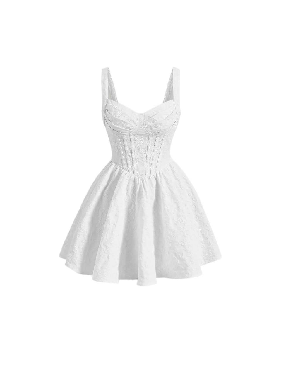 Elegant White Sleeveless High Waist Cami Dress for Women 2024 - Fashion Mini Short Summer Dress for Party, Date Night & Vacation