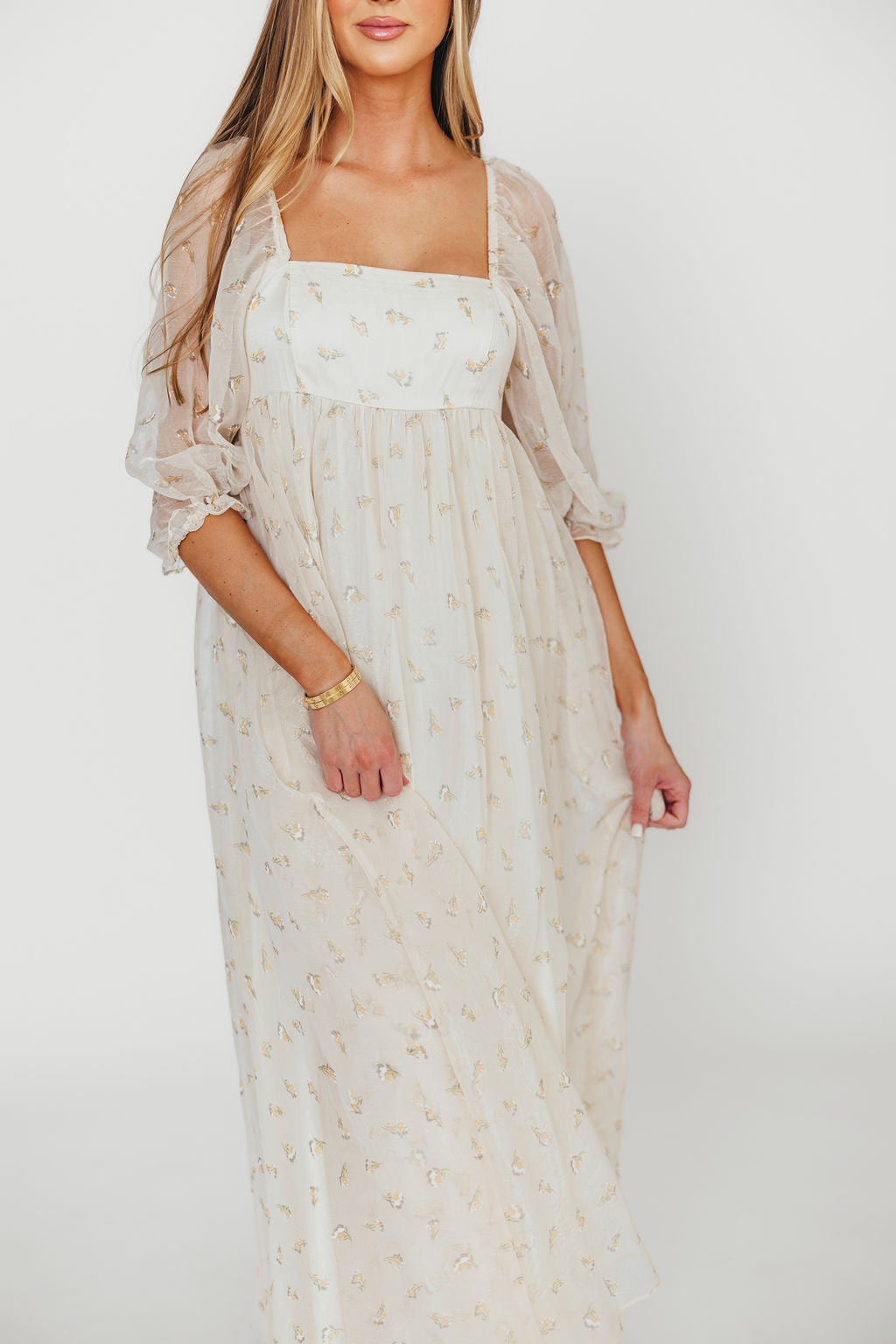 Butter Floral Smocked Maternity Maxi Dress - Bump Friendly, Inclusive Sizing S-3XL for Pregnancy, Baby Showers & Summer Vacations