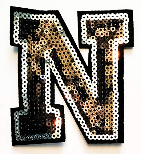 Black Sequins Letter N
