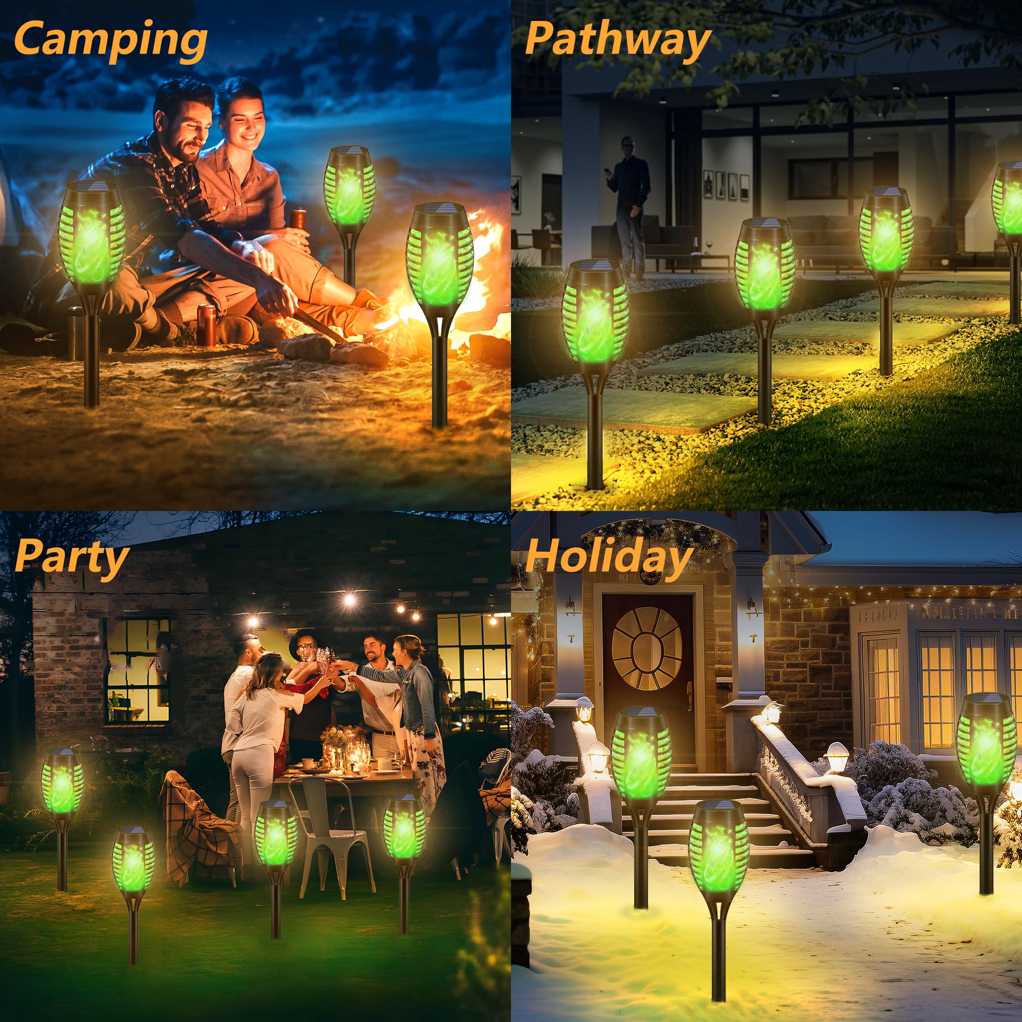 12 Pack Solar Torch Lights - 20.5