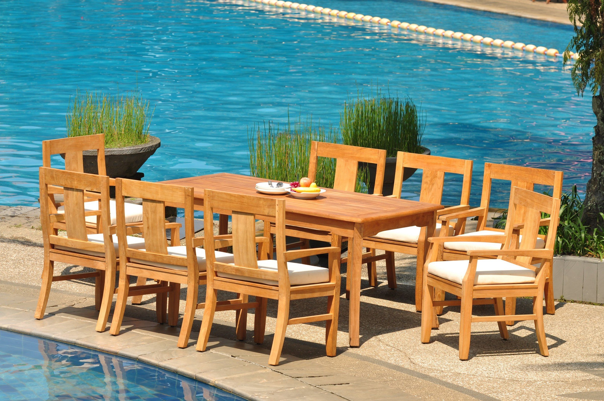 Premium Grade-A Teak Wood 8-Piece Dining Set - 71