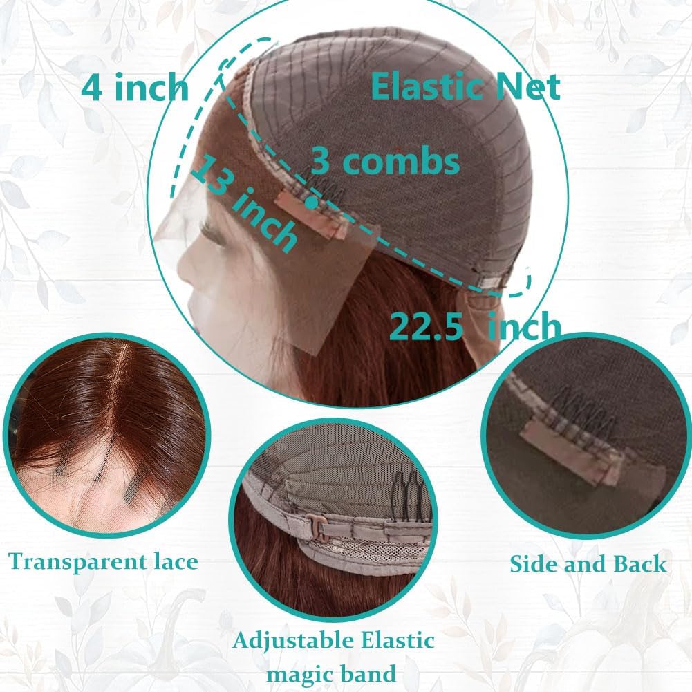 Azkiu 22 Inch Brown Body Wave Lace Front Wig - 150% Density Brazilian Virgin Human Hair with HD Transparent Lace & Pre-Plucked Baby Hair | Natural Look for Daily Wear, Cosplay & Special Occasions