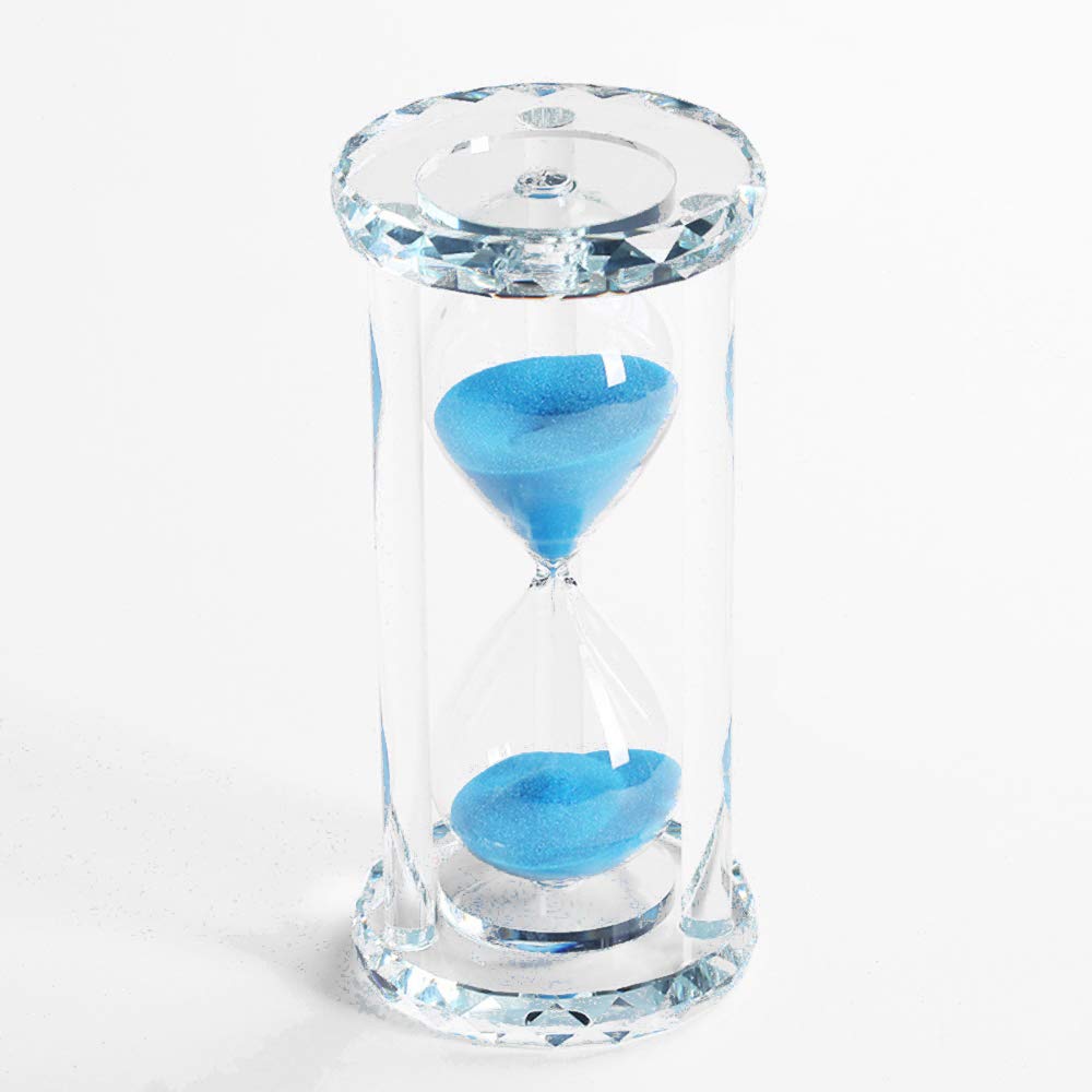 60 Minute Hourglass Timer - Crystal Sand Timer with Diamond Carving Surface - Perfect for Kitchen, Office, Desk Decor - Great Christmas & Birthday Gift (Blue) | Use for Cooking, Study Time Management, Yoga Meditation & Home Decoration
