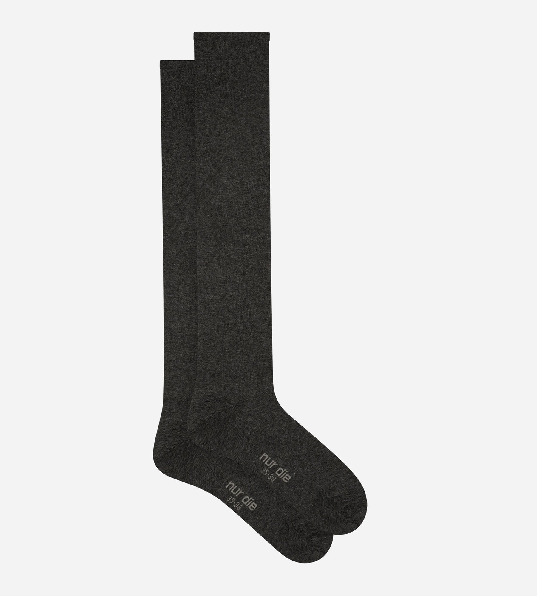 Women's High Cotton Socks - Anthracite Heather Knee-High Socks for Workout, Running & Winter Warmth