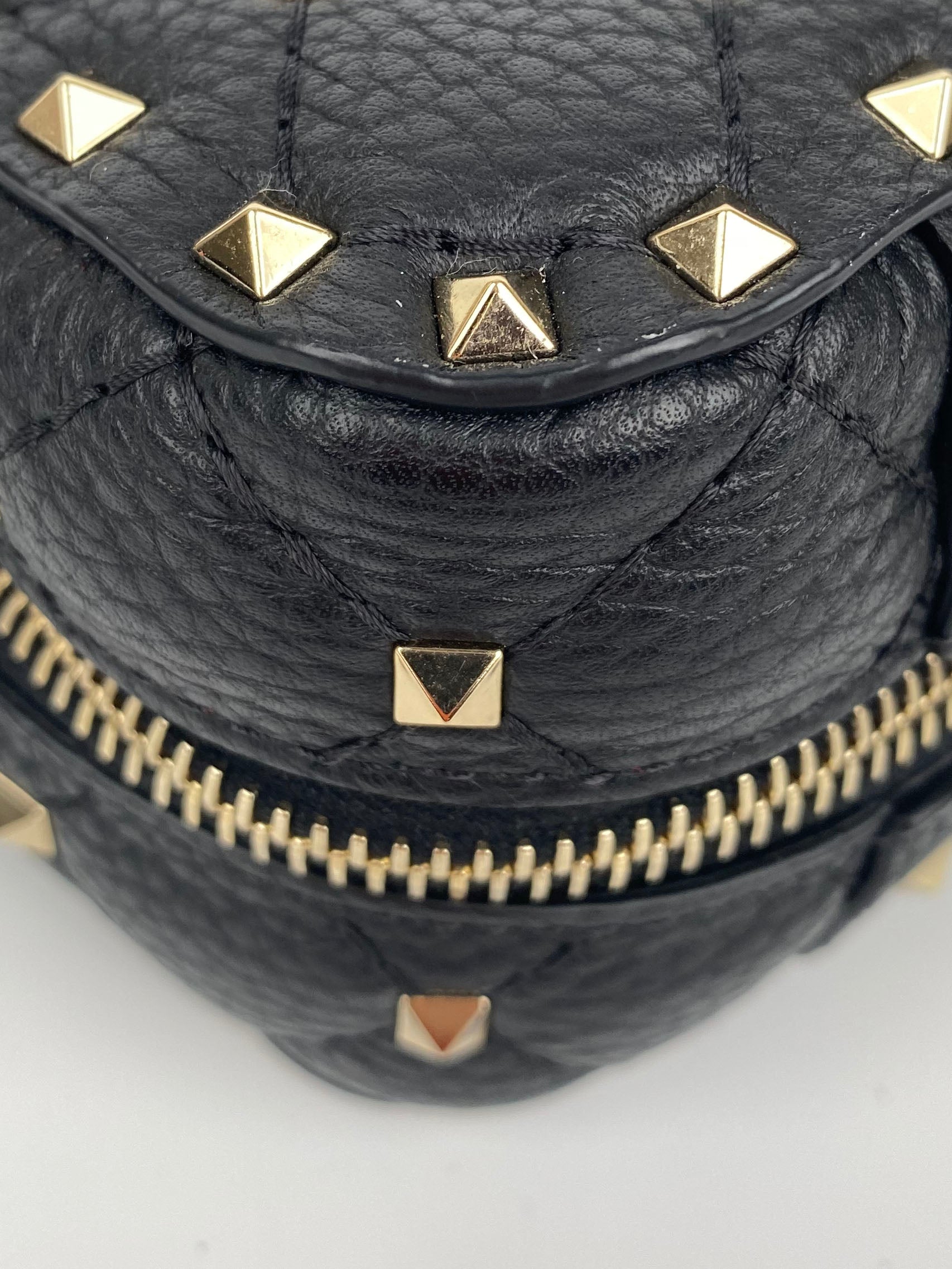 Valentino Rockstud Black & White Leather Shoulder Bag - Stylish Designer Handbag for Women, Perfect for Parties, Date Nights & Everyday Fashion Accessory