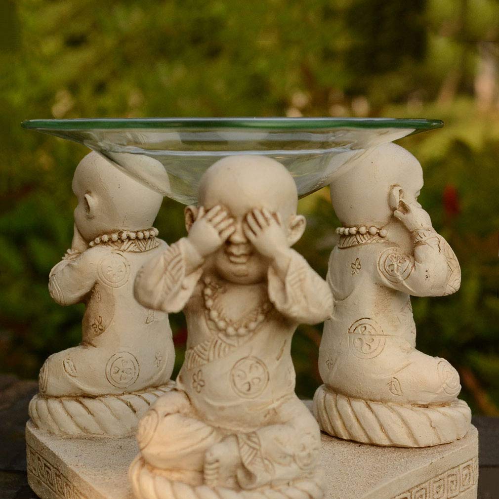 Aromatherapy Essential Oil Burner with Tea Light Candle Holder - Home Office Buddha Hall Decor, Resin Aroma Diffuser for Relaxation & Meditation - Perfect Gift for Yoga Spa & Wellness Spaces