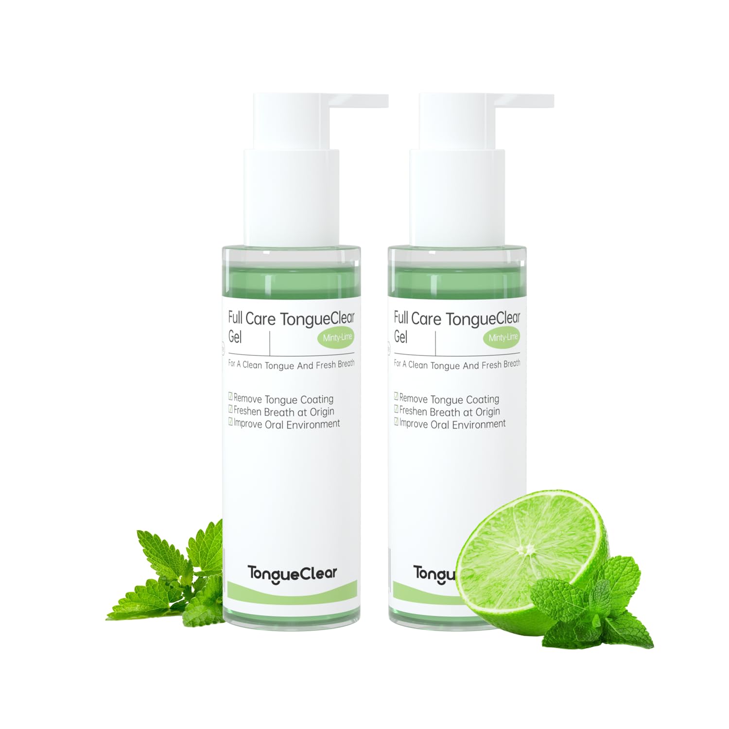 Fresh Mint Tongue Cleaning Gel - Bad Breath & Halitosis Treatment - Mouth Odor Eliminator for Adults - Use with Tongue Brushes & Scrapers (2 Pack) - Perfect for Morning Routine & Post-Meal Freshness