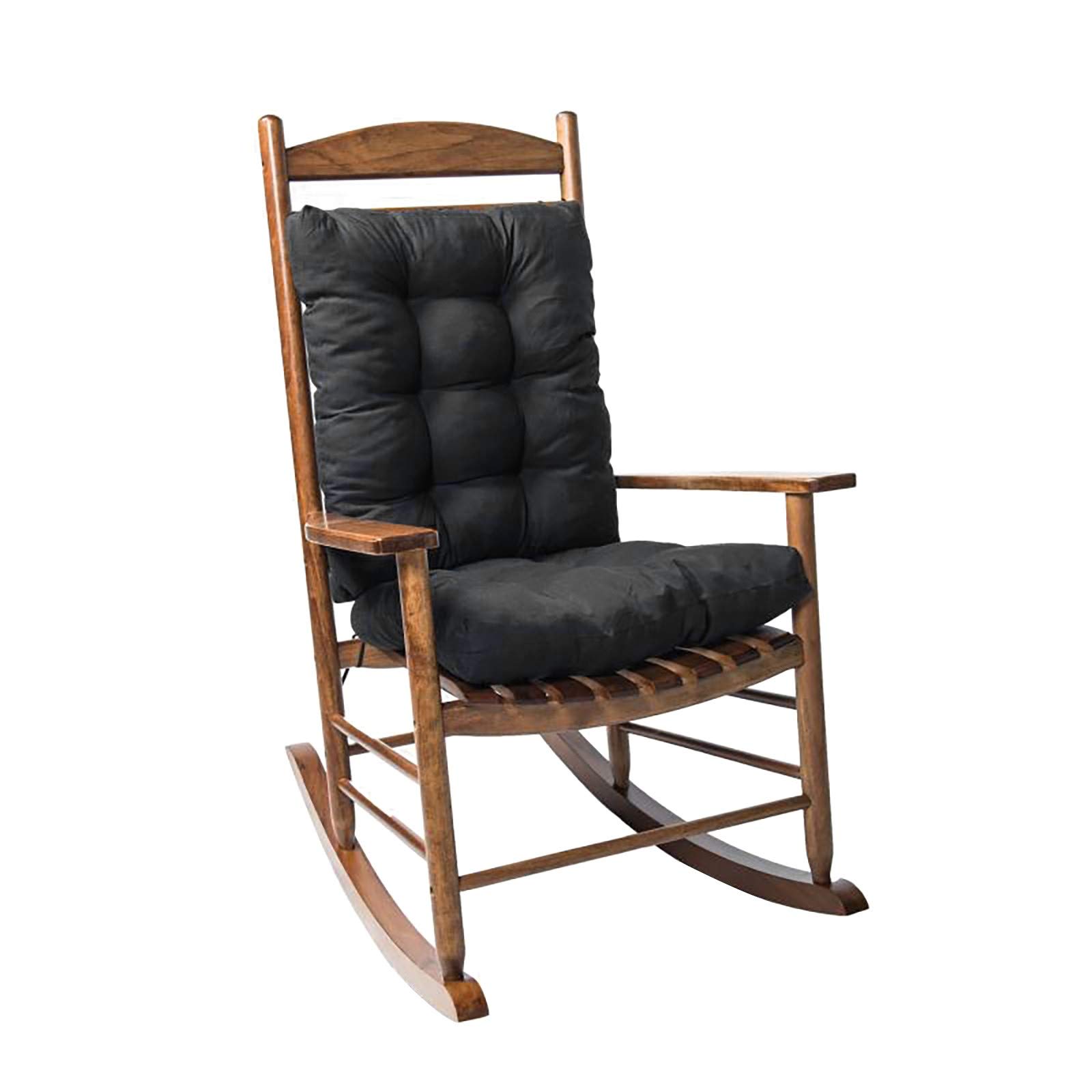 Premium 2-Piece Indoor/Outdoor Lounge Cushion Set - Breathable Cotton Patio Furniture Seat Cushions for Garden Chairs, Wicker Loungers, Benches & Rocking Chairs - All-Weather Comfort (Black) | Perfect for Poolside Relaxation, Backyard Lounging & Patio Decor