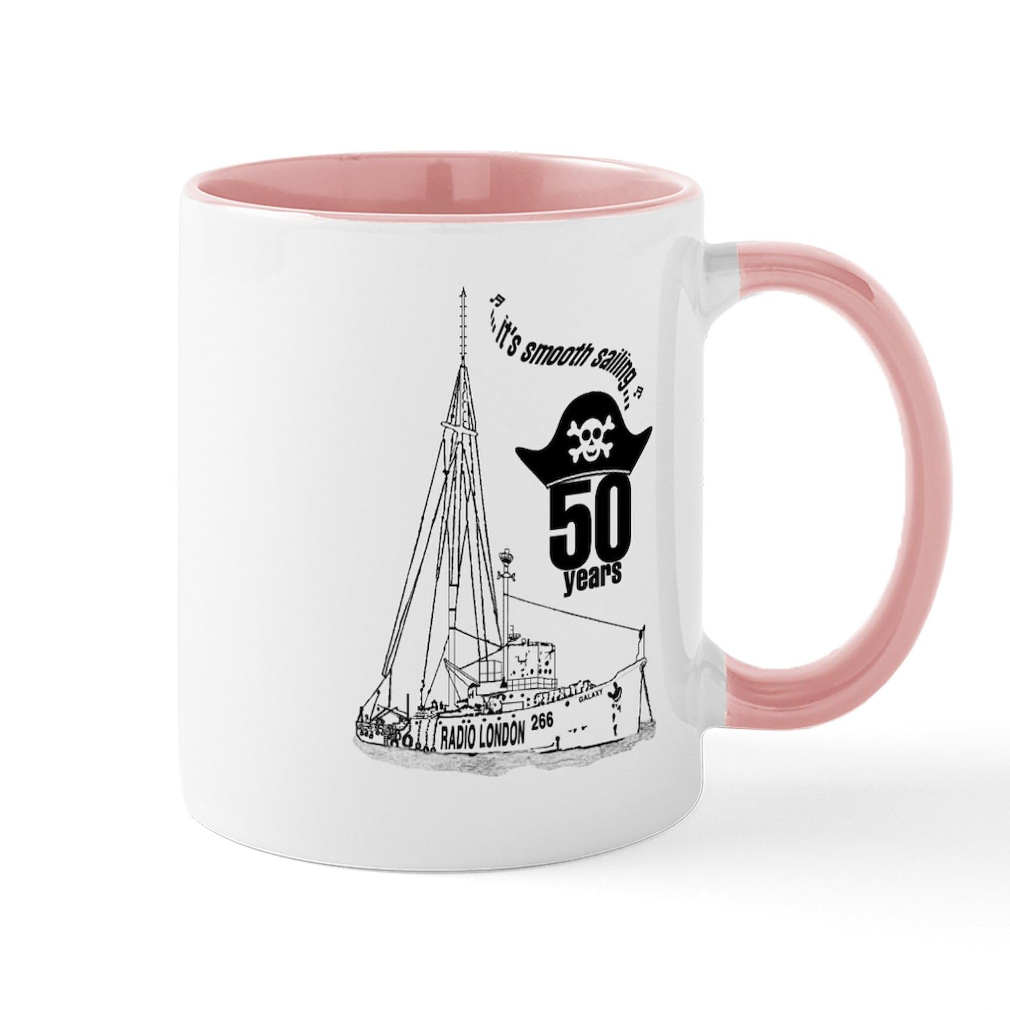 Radio London 50th Anniversary Ceramic Coffee Mug - 11 oz (325 ml) White Tea Cup - Perfect for Office, Home & Gift Giving
