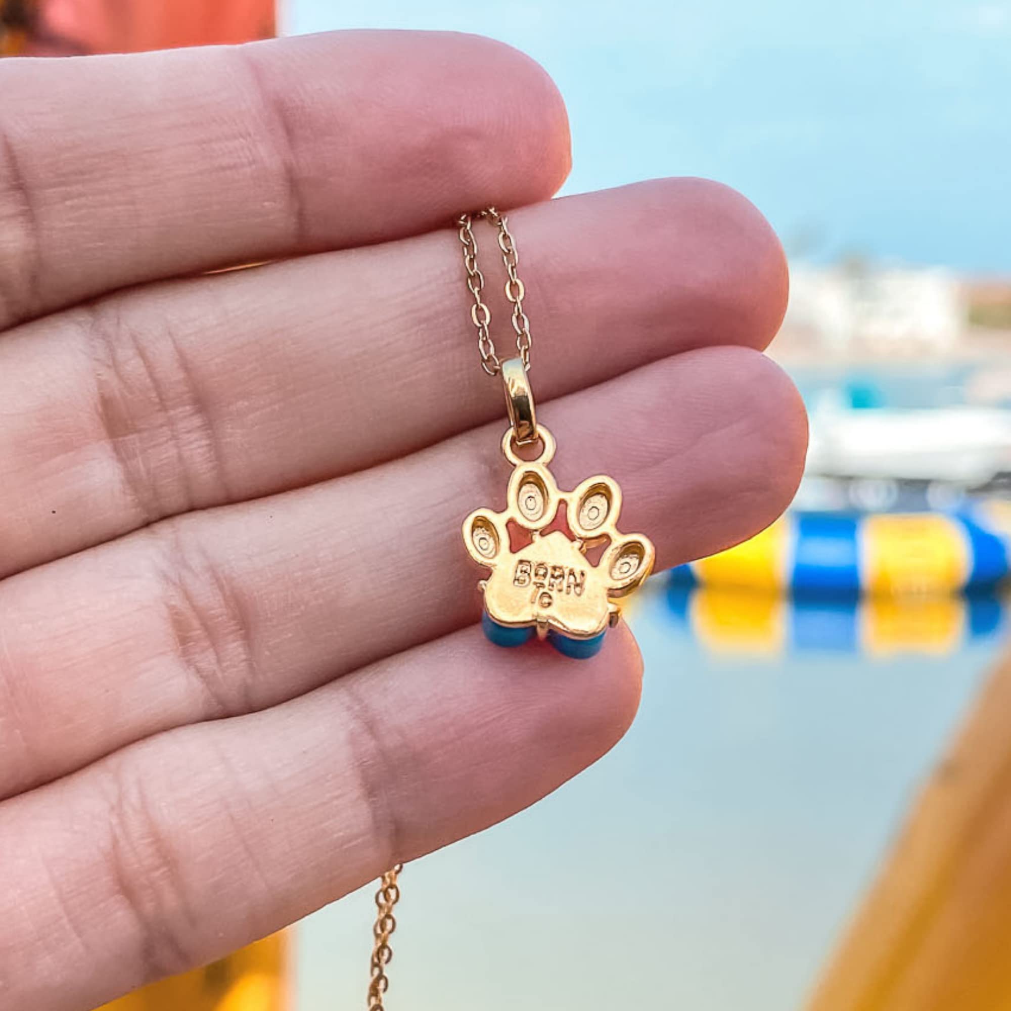 Turquoise Heart-Shaped Paw Print Charm Necklace for Women - Perfect Gift for Pet Lovers & Animal Enthusiasts | Ideal for Birthdays, Anniversaries & Everyday Wear